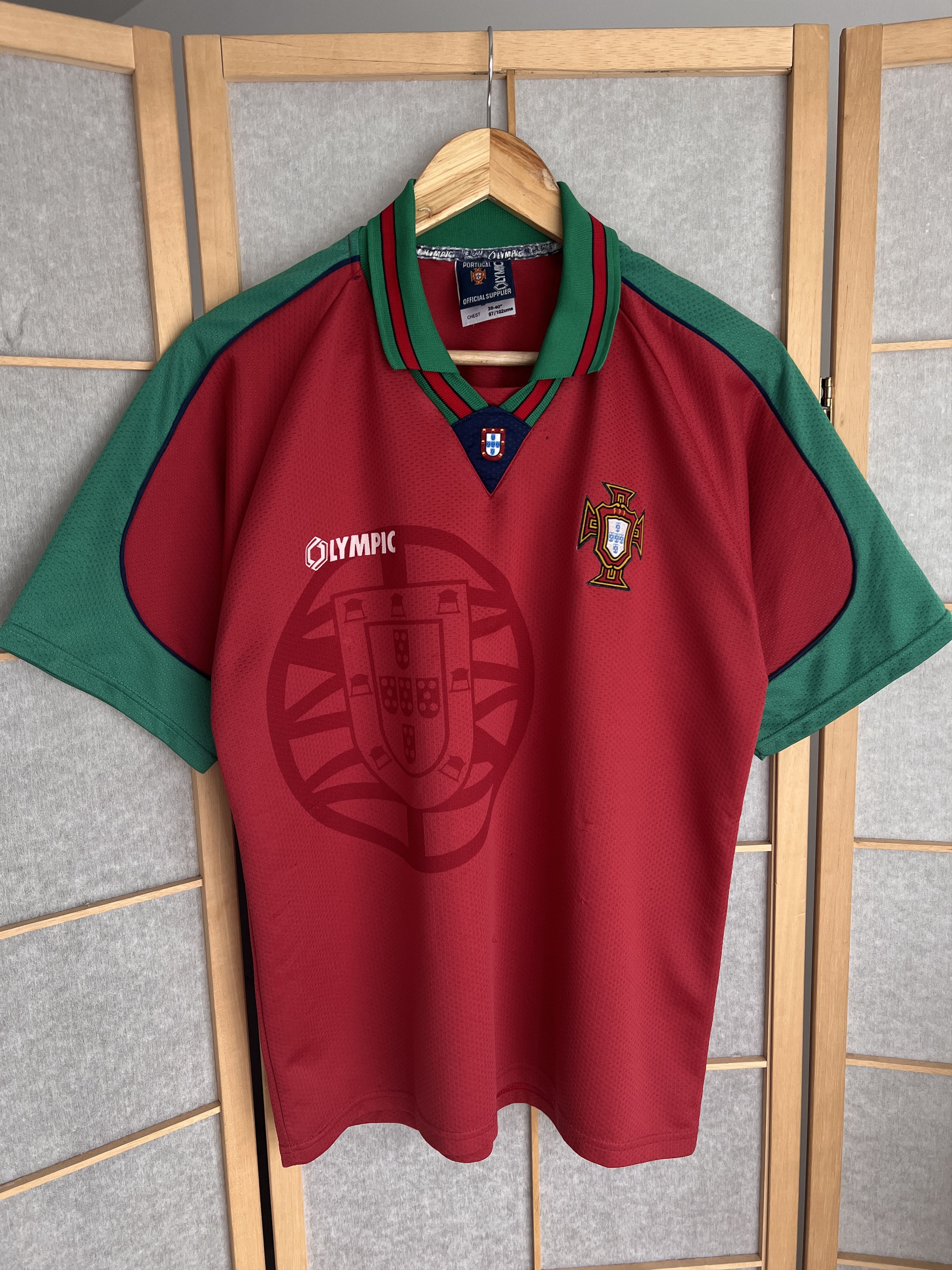 Rare! Olympic FC Portugal 1996 home football jersey soccer