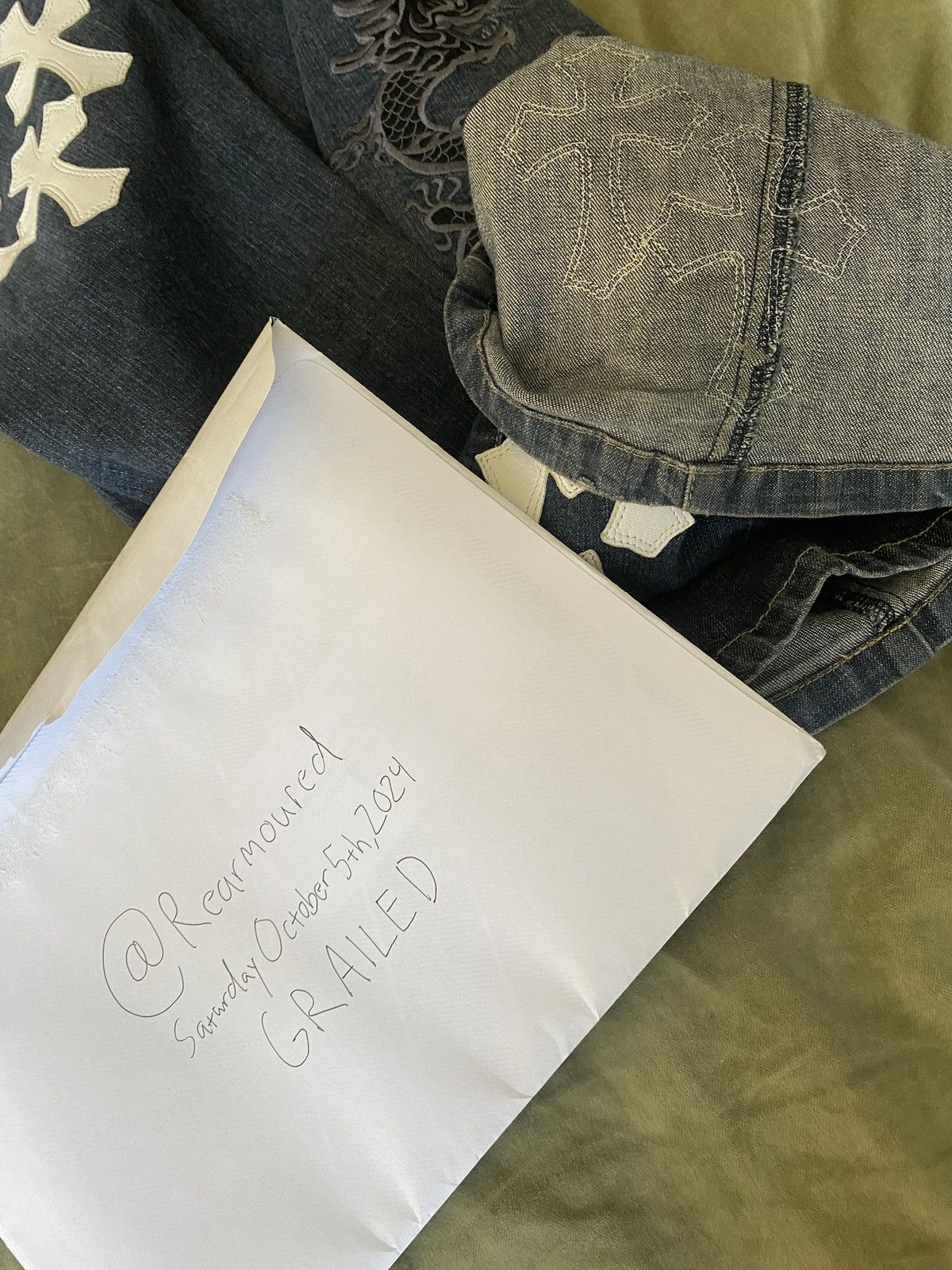 Chrome Hearts Chrome Hearts Vintage White Cross Patch Jeans Size US 27 - 12 Thumbnail