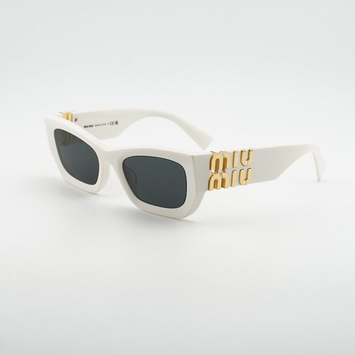 Miu Miu Miu Miu MU09WS 1425S0 Sunglasses White Cat Eye Frame Size ONE SIZE - 2 Thumbnail
