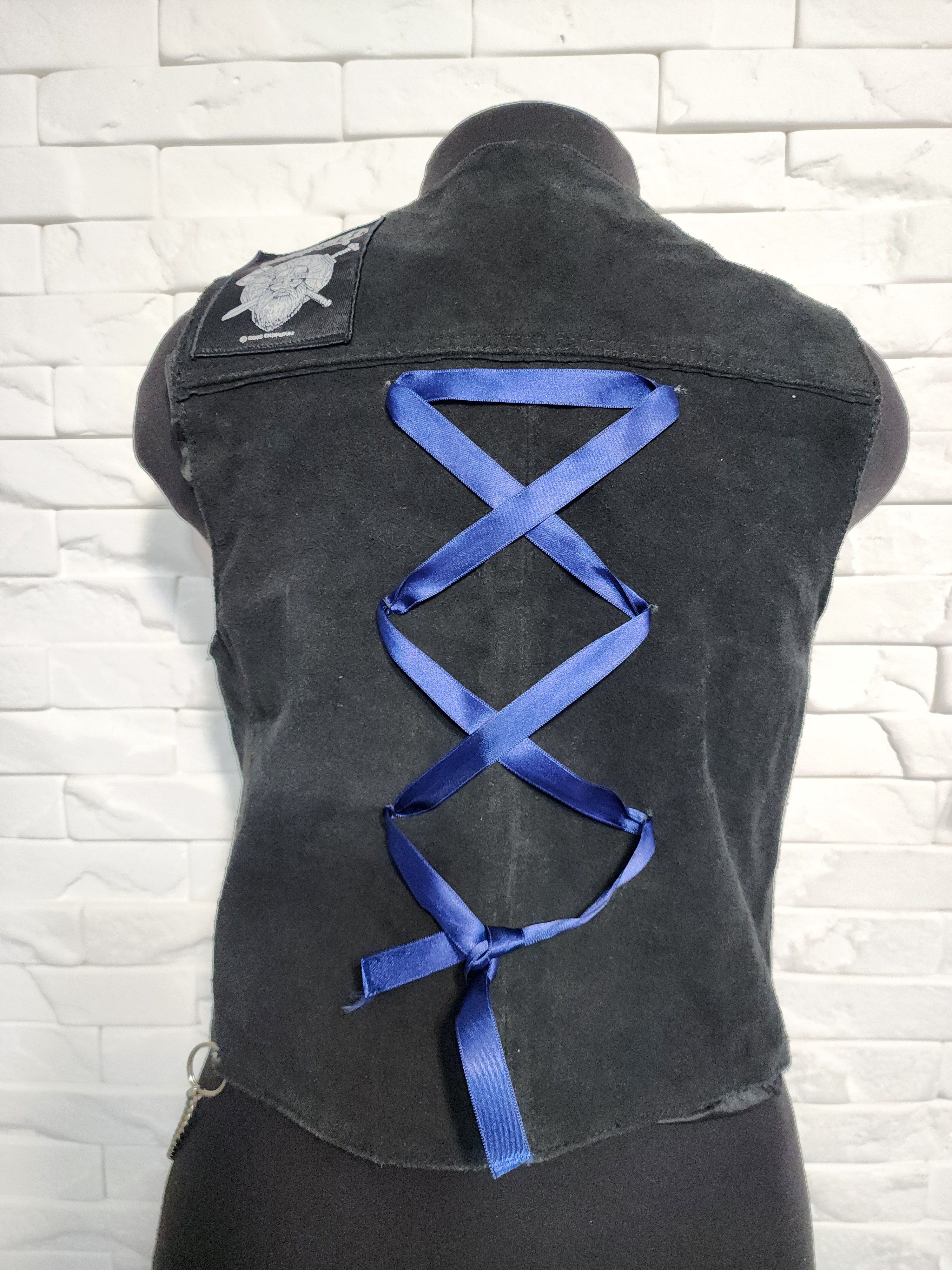 Other Black Suede Vest: Women's Sleeveless Top with Patches. Size S / US 4 / IT 40 - 5 Thumbnail
