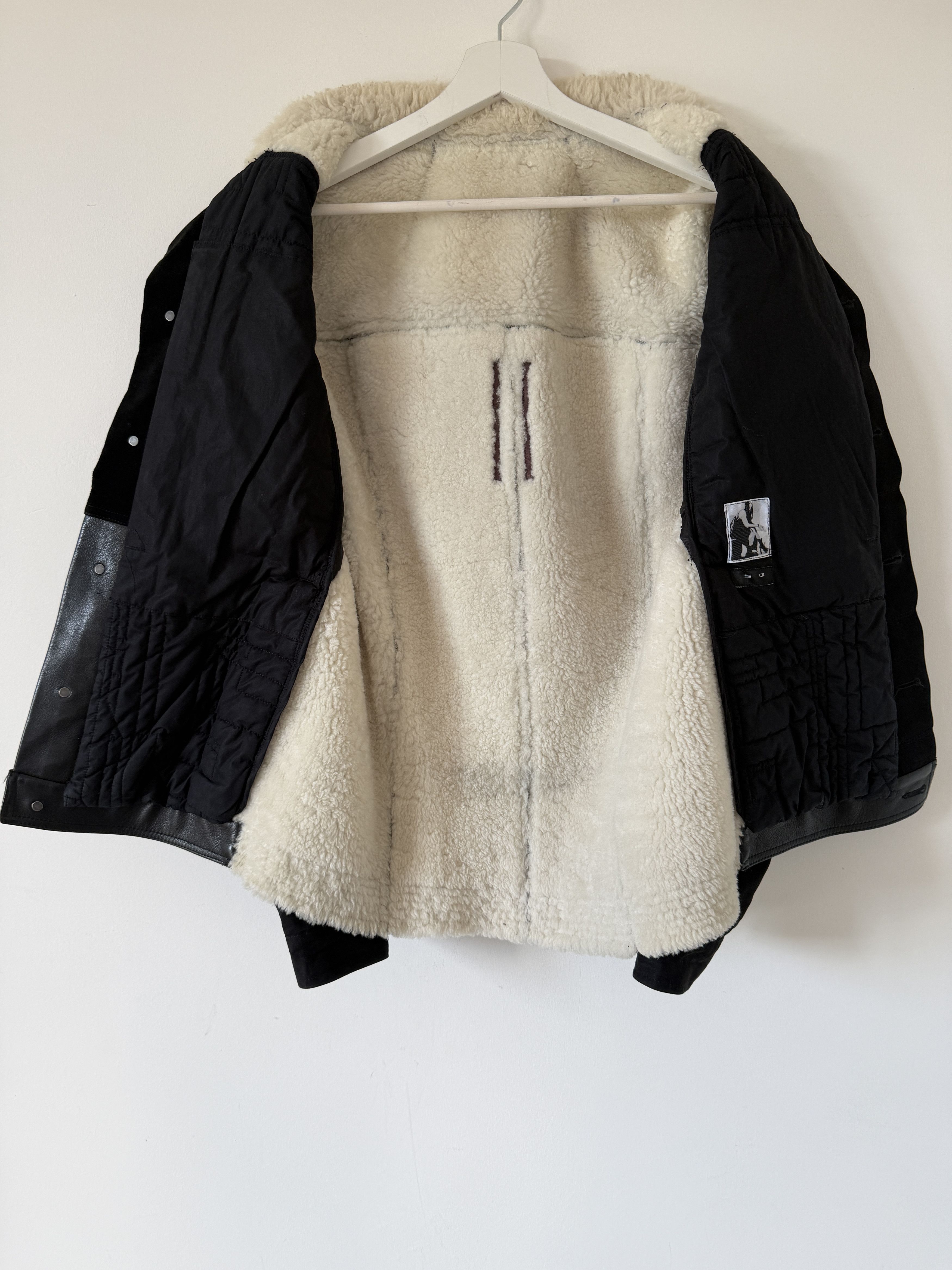 Rick Owens Drkshdw Rick Owens DRKSHDW Sliced Worker Shearling Jacket Black Size US S / EU 44-46 / 1 - 3 Thumbnail