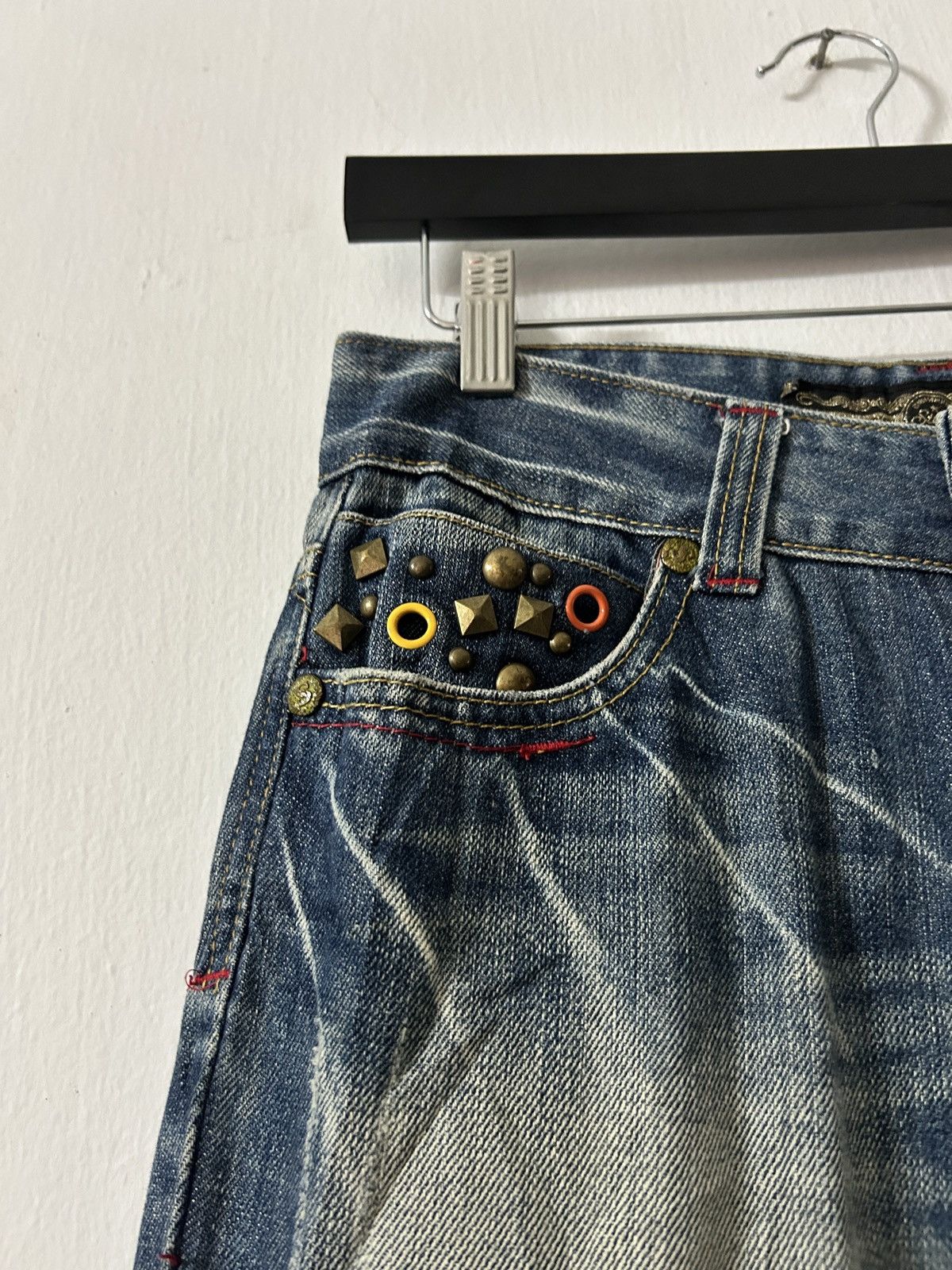 If Six Was Nine × Japanese Brand × Le Grande Bleu (L.G.B.) Flare Jeans Satisfaction Sick Design Vintage Denim Style Size 28" / US 6 / IT 42 - 5 Thumbnail
