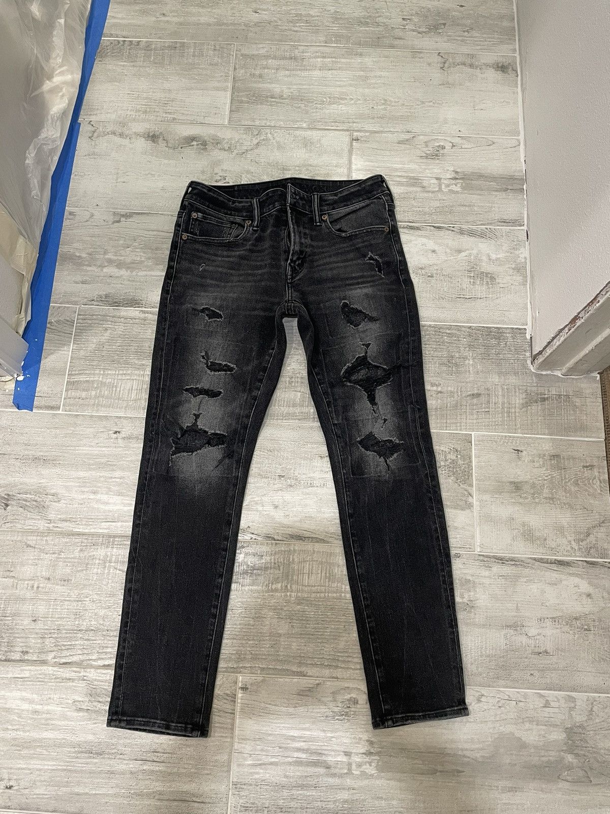 American Eagle Outfitters AMERICAN EAGLE FLEX 31X30 BLACK DENIM PANTS Size US 31 - 1 Thumbnail