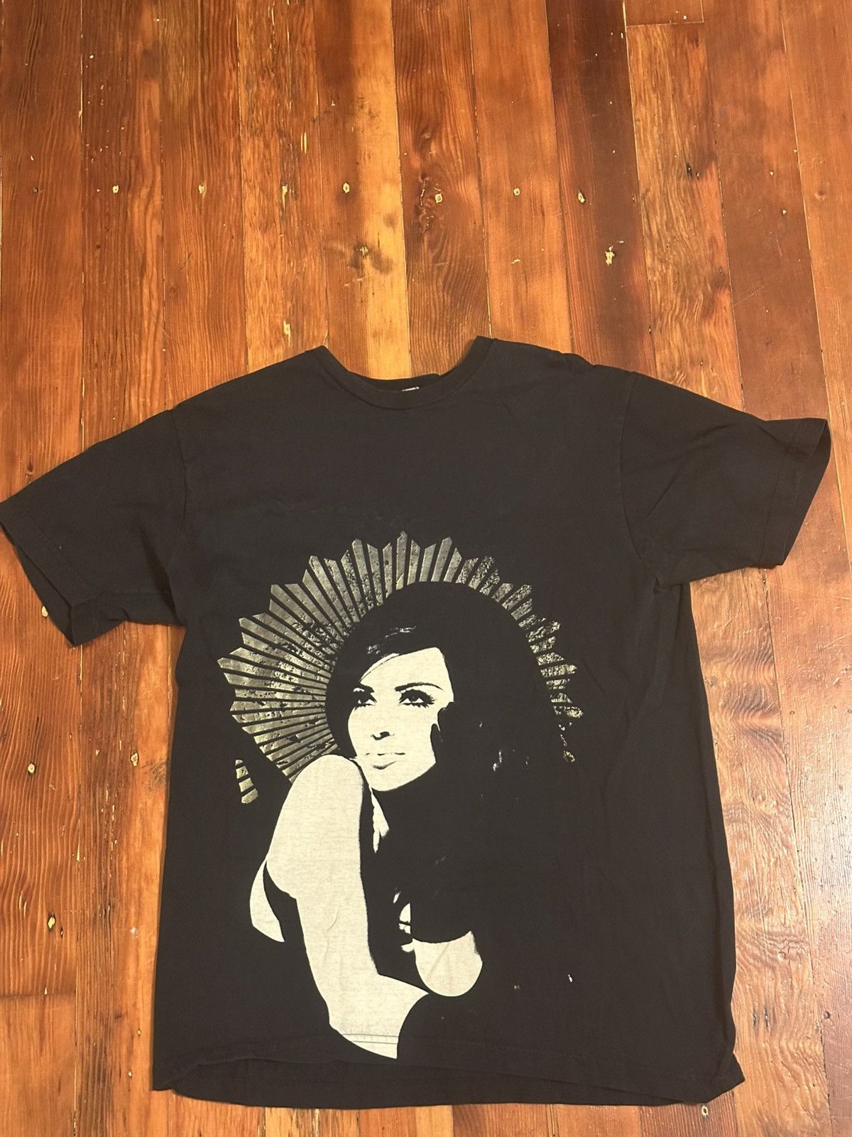 Kim Kardashian official gold foil face shirt