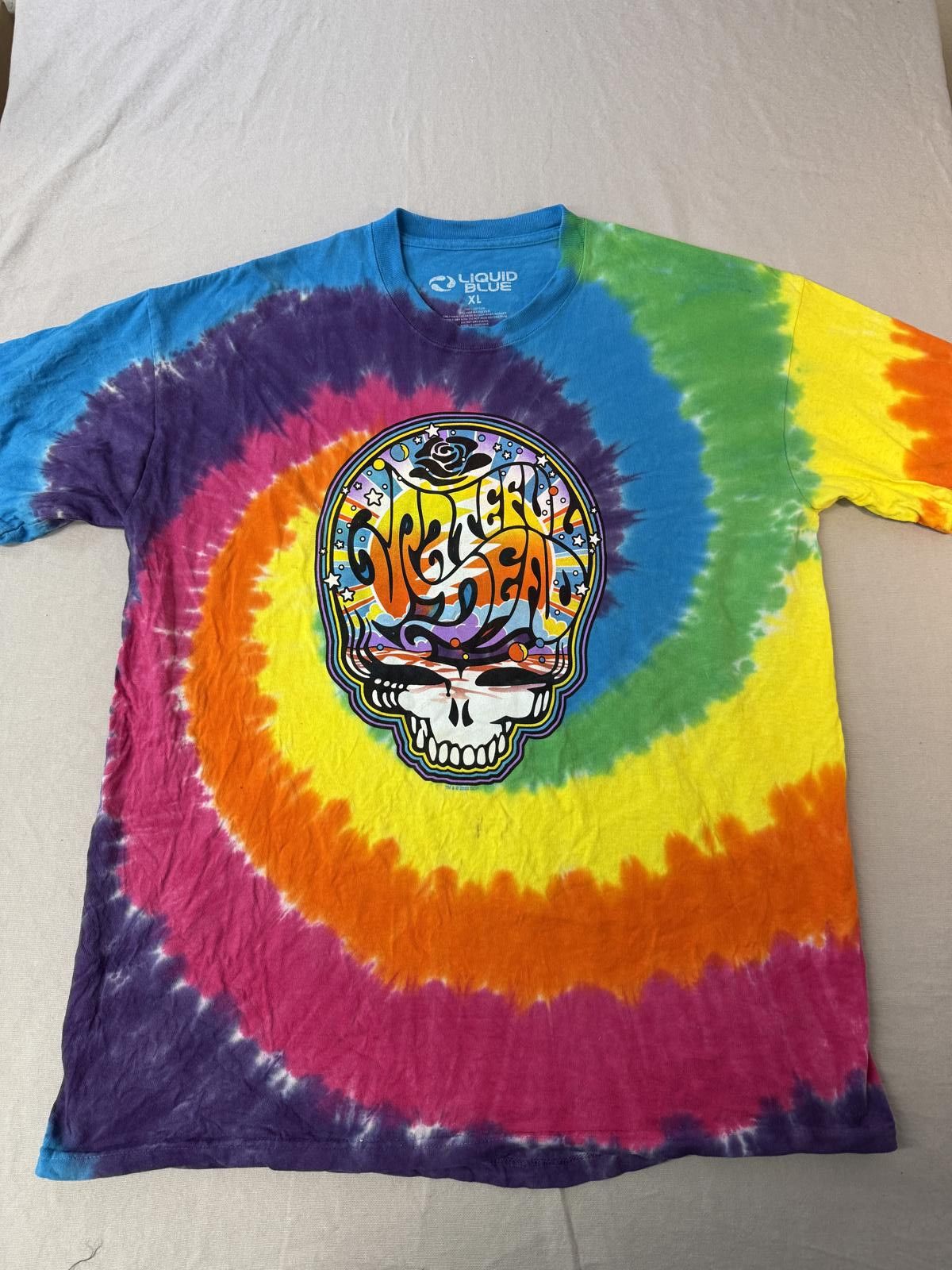 Liquid Blue Grateful Dead SYF Tie Dye Skull Steal Your Face XL Size US XL / EU 56 / 4 - 1 Thumbnail