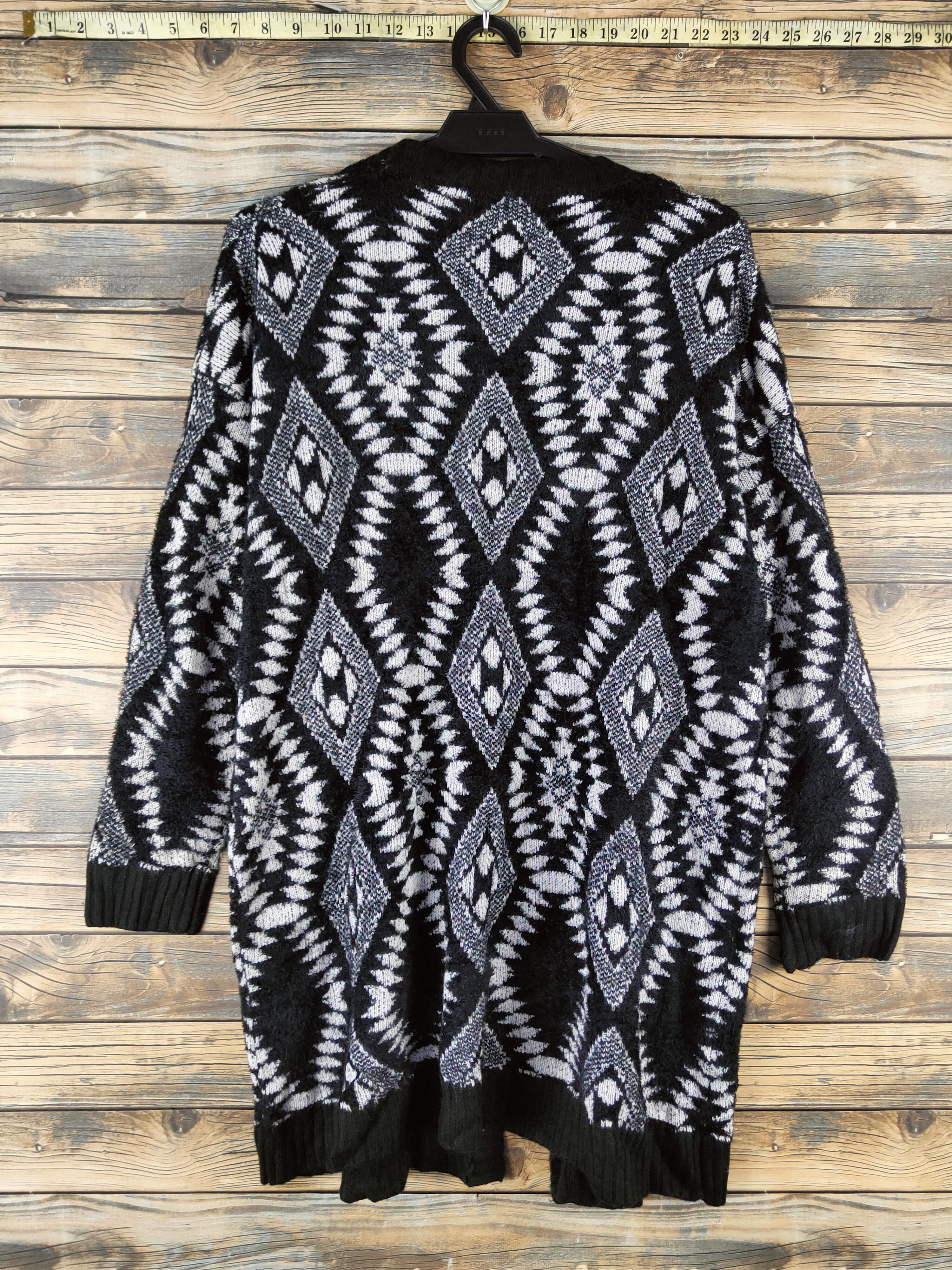 Japanese Brand DL Raf Raf Black White Knitwear Cardigan #46-1012 Size L / US 10 / IT 46 - 7 Thumbnail
