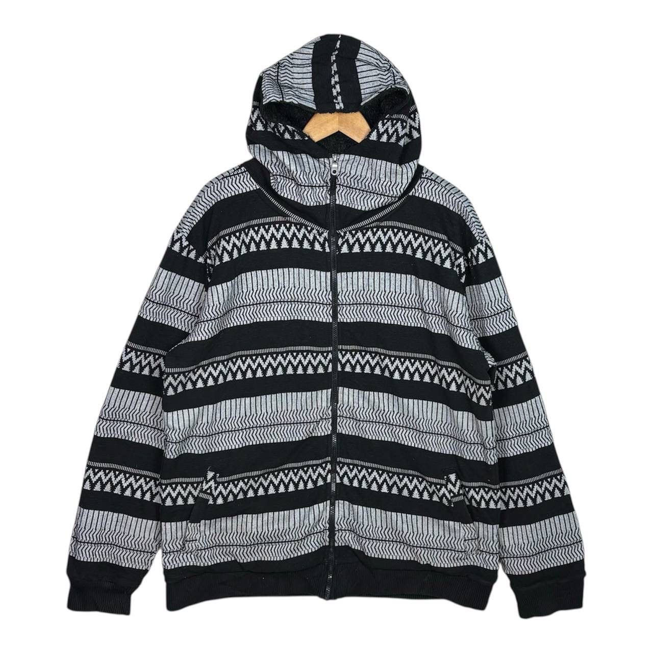 In The Attic In The Attic Avant Garde Japan Baggy Stripe Hooded Jacket Size US XL / EU 56 / 4 - 1 Thumbnail