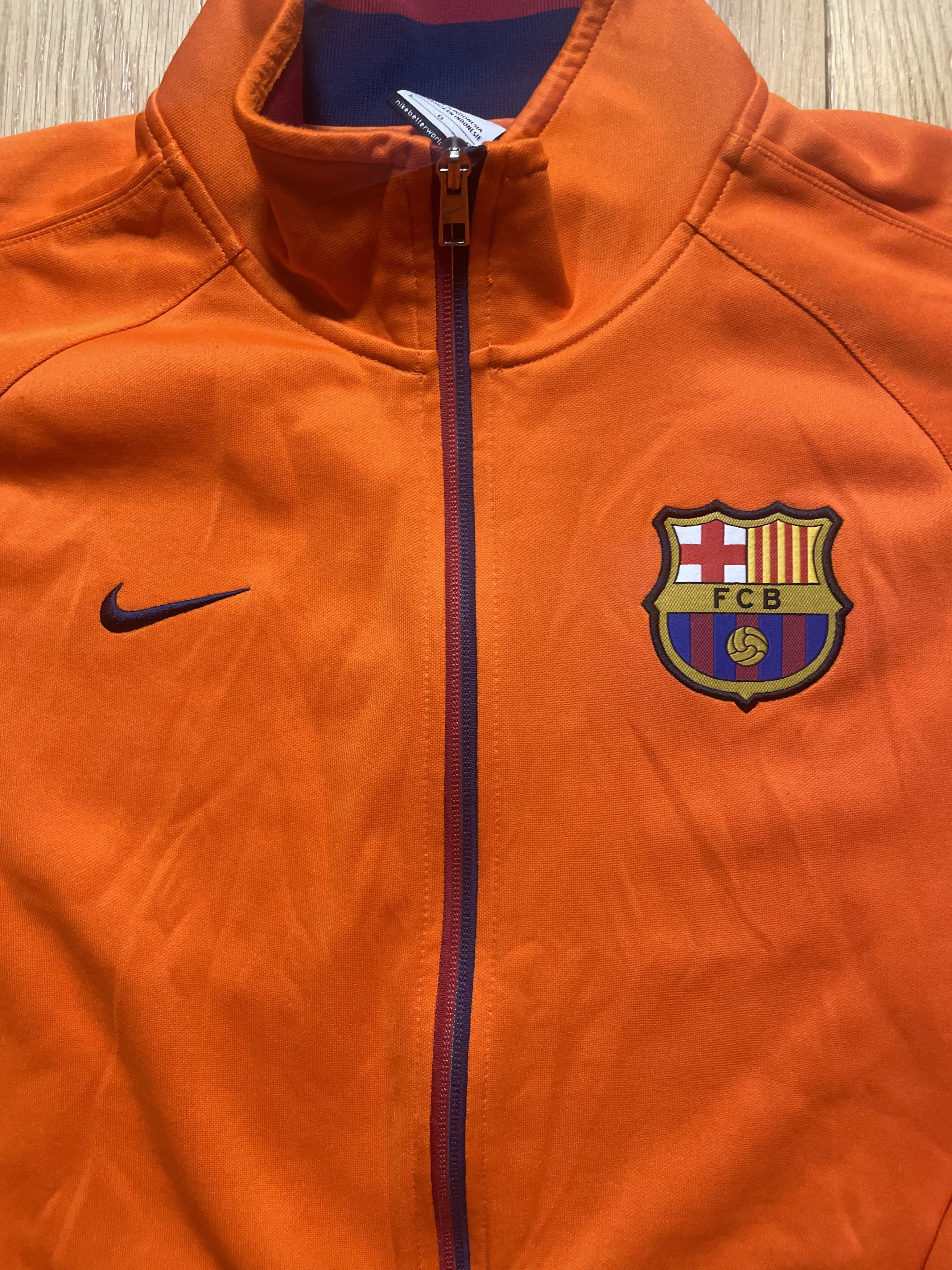 Nike Nike FC Barcelona 2012/13 Training Orange Zip Track Jacket Size US L / EU 52-54 / 3 - 2 Thumbnail