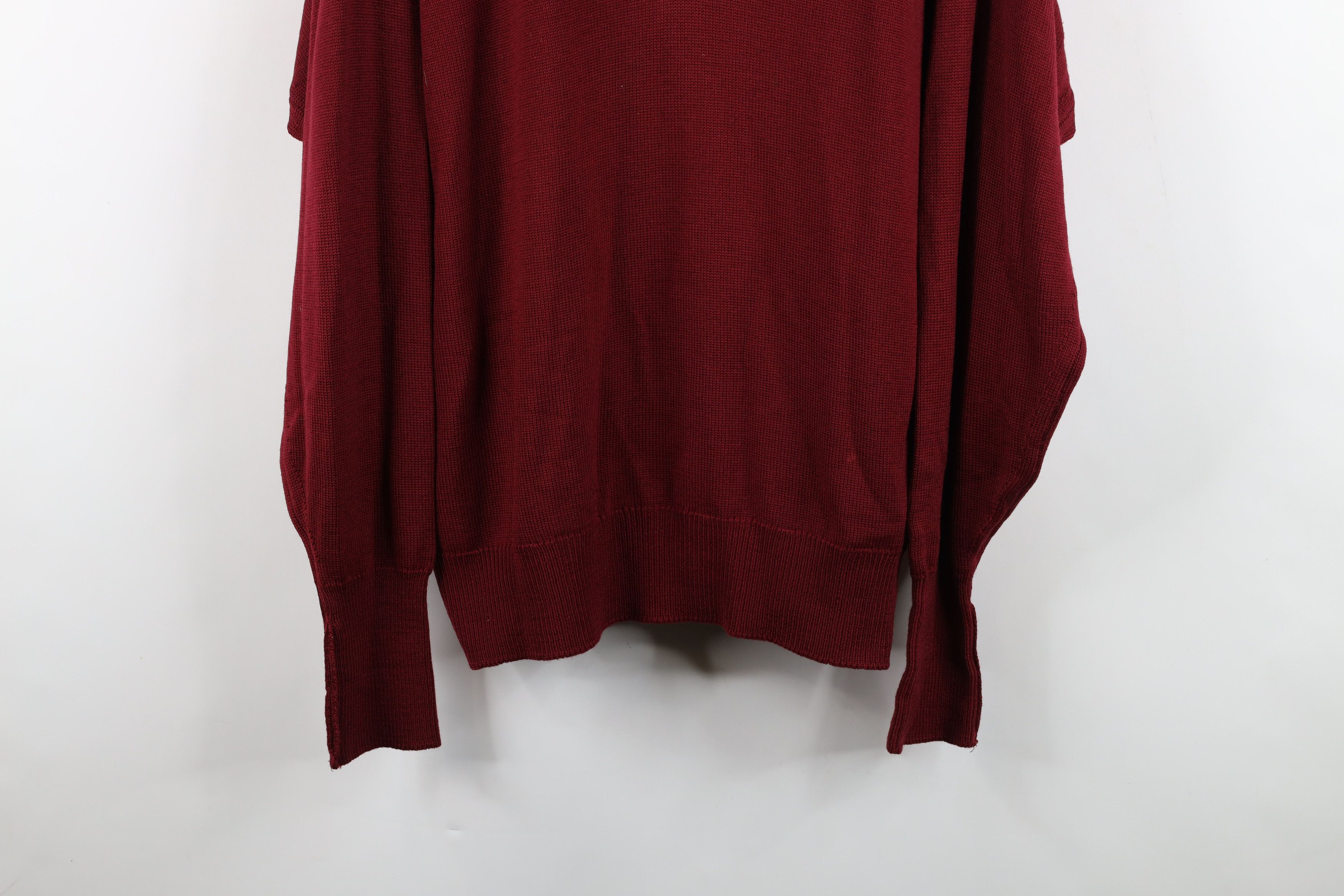 Vintage Vintage 90s Streetwear Superfine Wool Knit V-Neck Sweater Size US XL / EU 56 / 4 - 3 Thumbnail