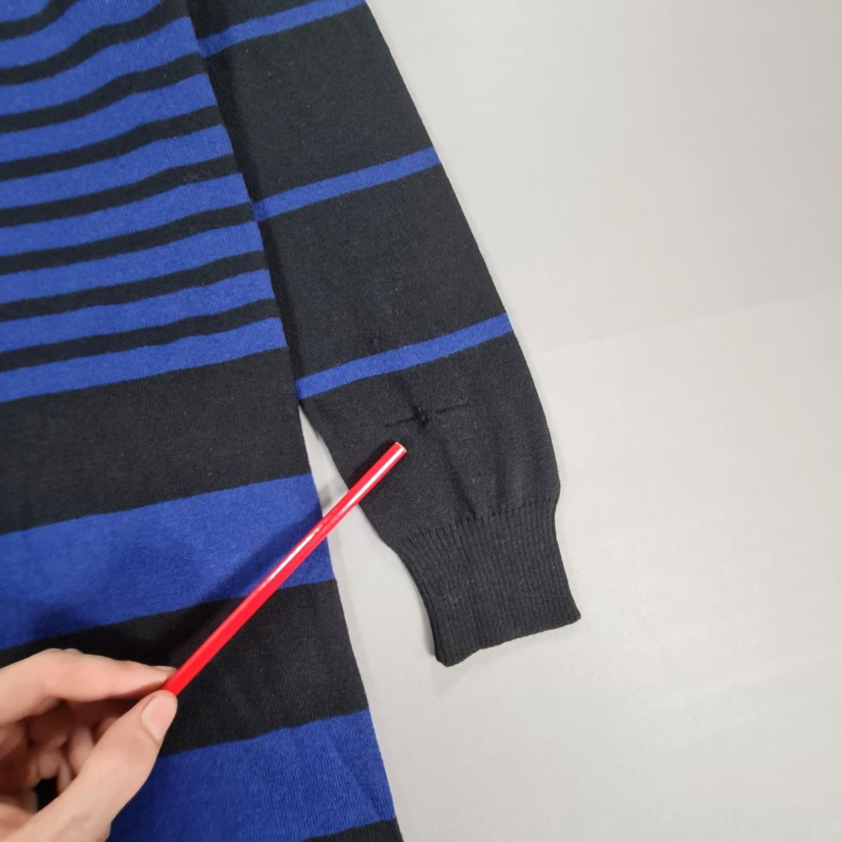 Moschino Love Moschino Womens Dress Striped Short Length Knitted Black Blue 12 UK Wool Acrylic Pullover Long Sleeve Casual Dress Mens Womens Girls Boys Size 34" / US 12 / IT 48 - 7 Thumbnail
