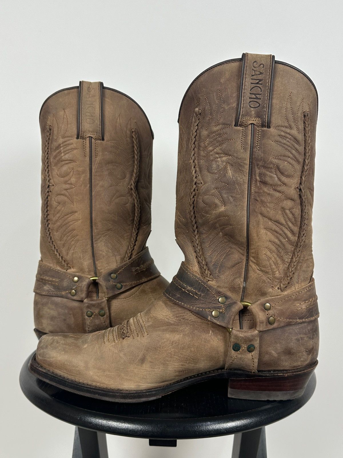 Sancho Boots Sancho Abarca 5122 Leather Cowboy Western Motorcycle Boots Size US 8 / EU 41 - 9 Thumbnail