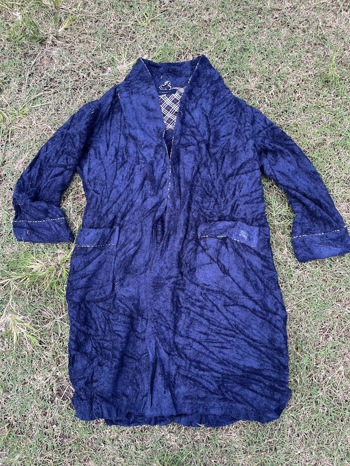 Vintage Burberry wool robe bath coat