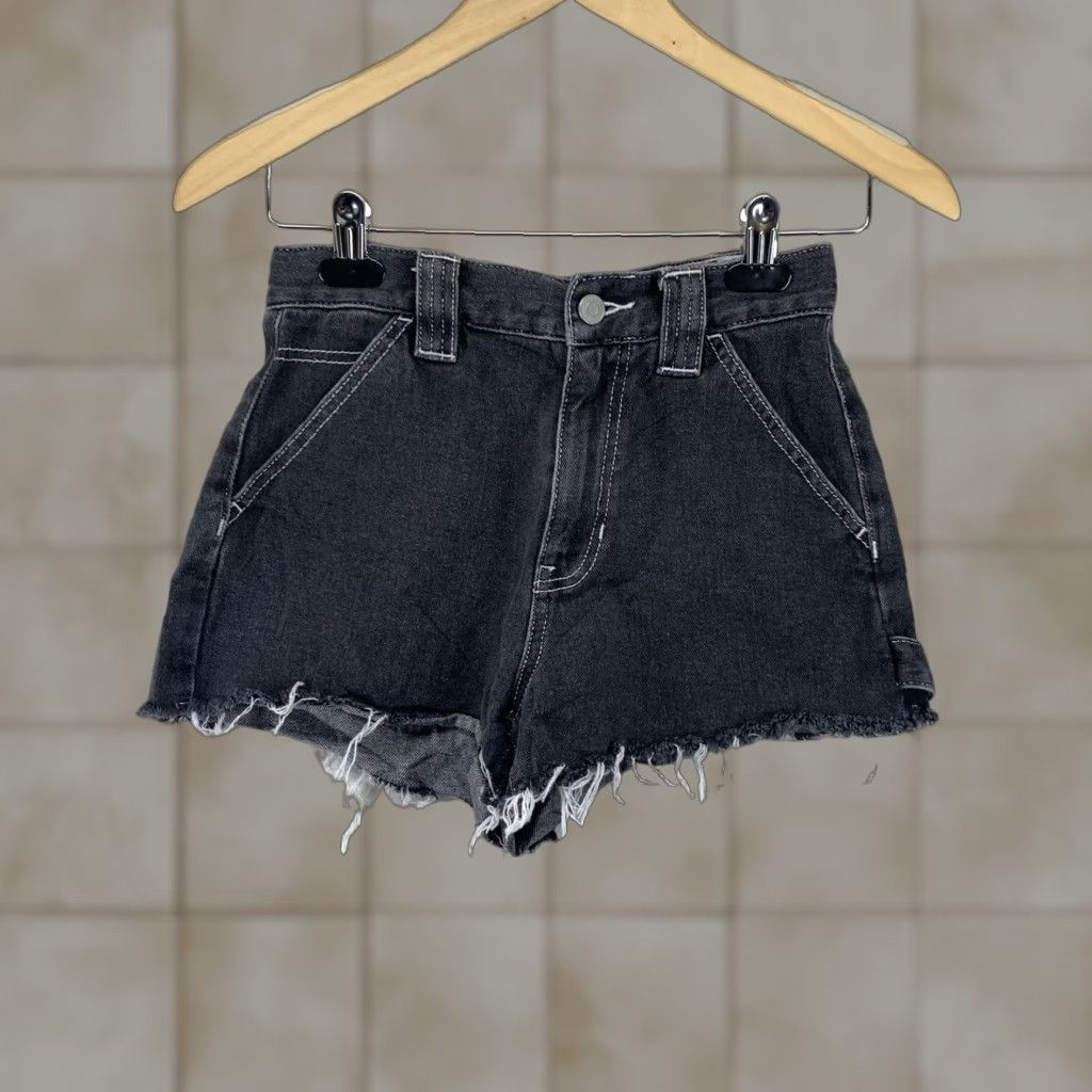 Pacsun Pacsun Denim Shorts Women's High Rise Festival Cutoff Grey 25x2 Raw Hem Casual 90s Womens Size 42" / US 20 - 1 Thumbnail