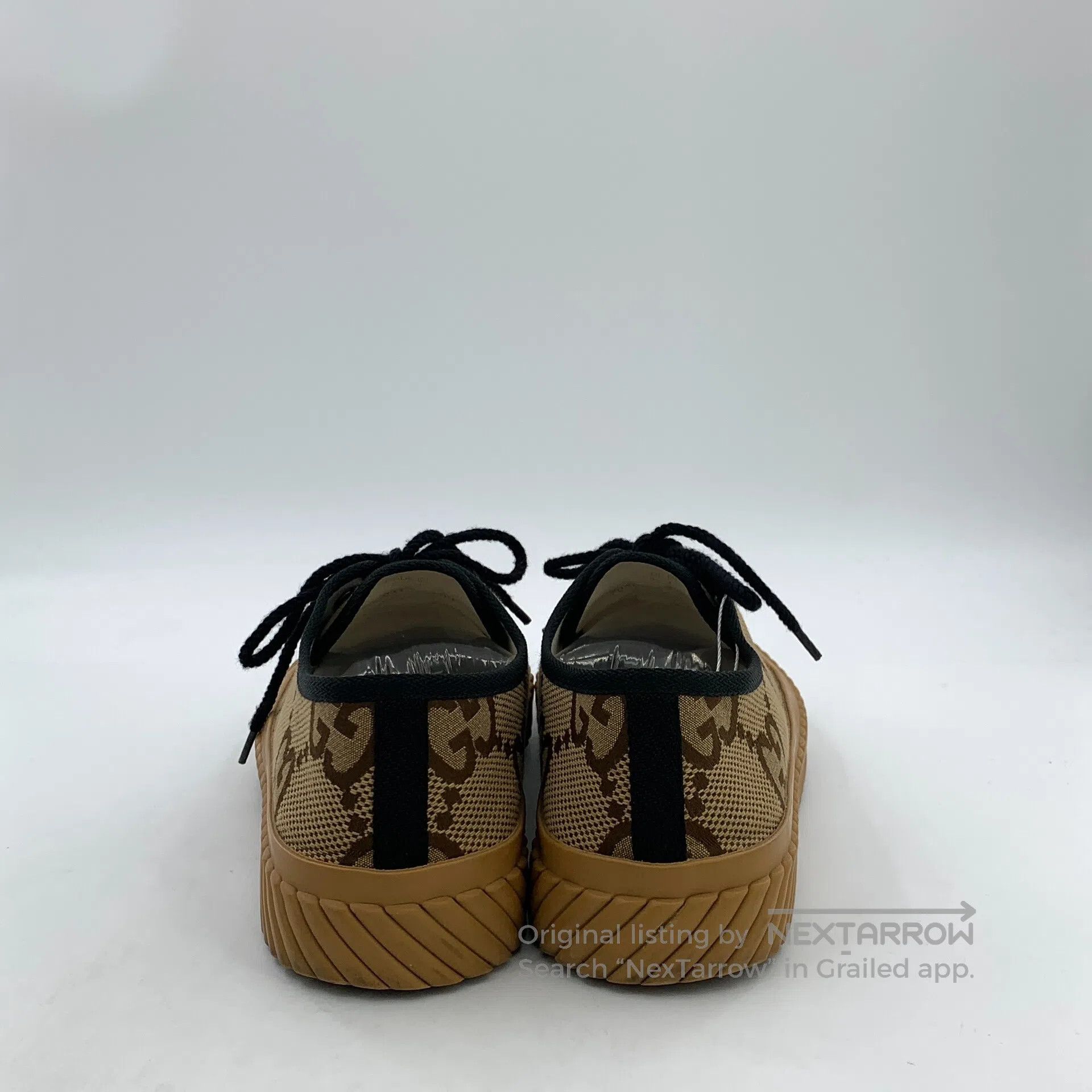Gucci Guicci Dark brown double G jacquard laced casual flat shoe Size US 8 / EU 41 - 4 Thumbnail