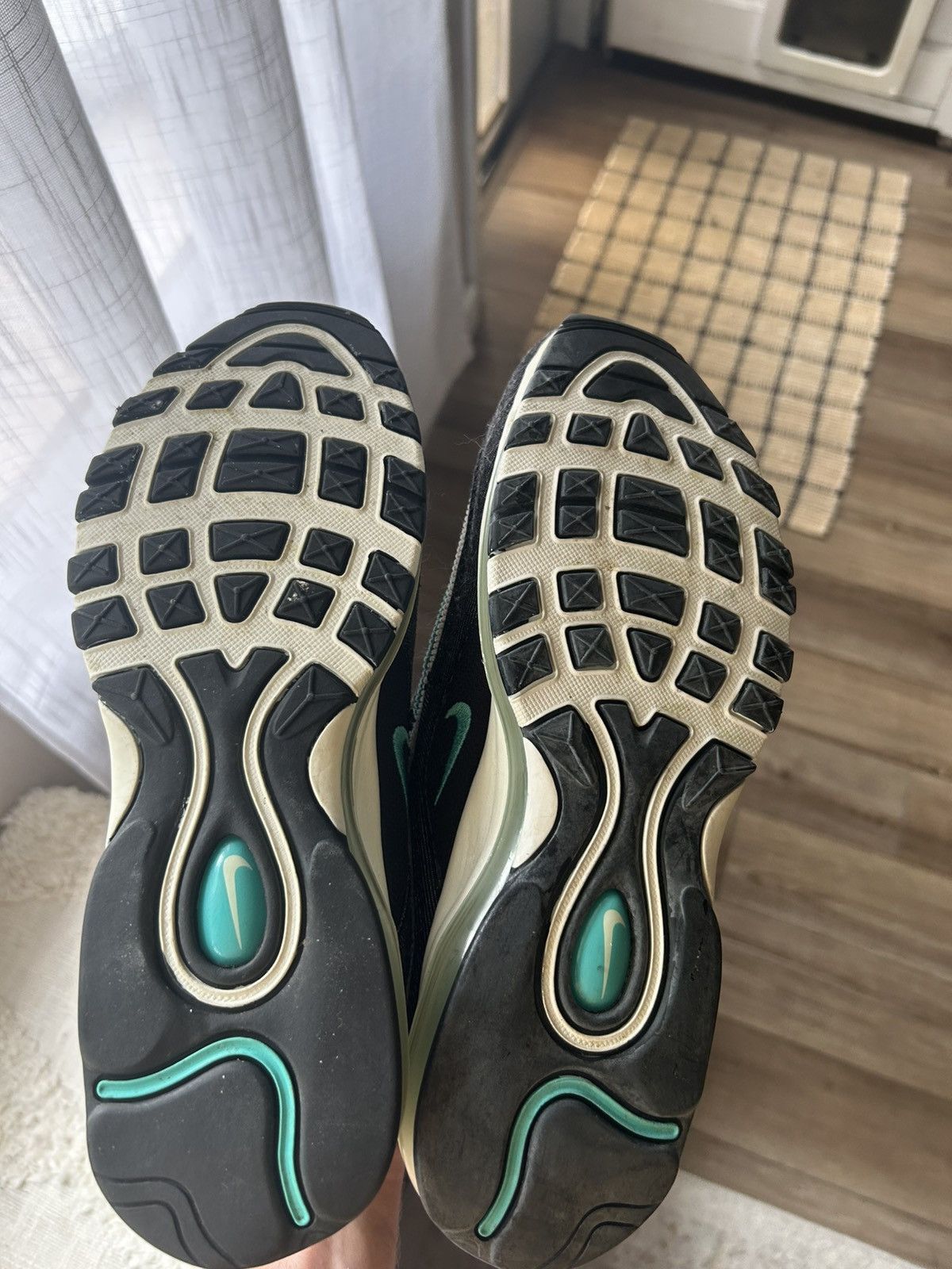 Nike Nike Air Max 97 Black Turquoise Size US 11.5 / EU 44-45 - 6 Thumbnail