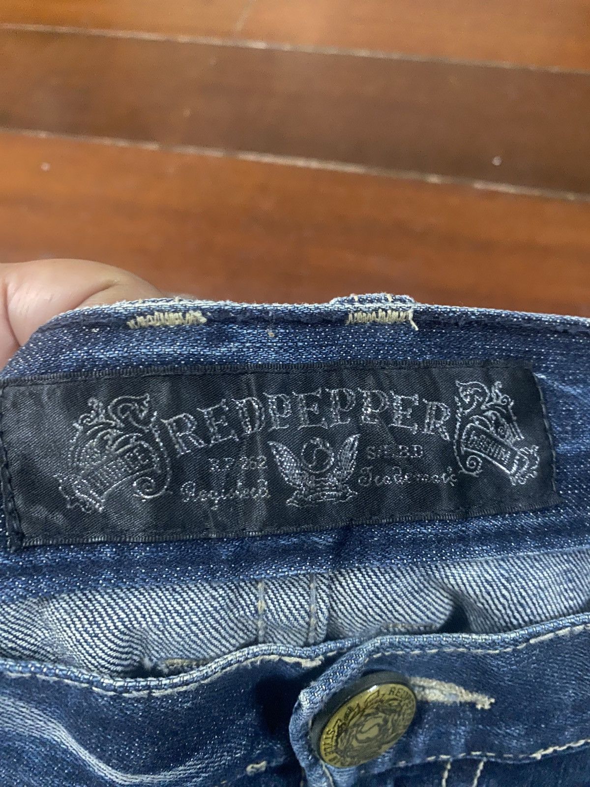 If Six Was Nine Flare Red Papper If six Was Nine Style Buckle Back Denim ☠️🎌 Size US 34 / EU 50 - 18 Thumbnail