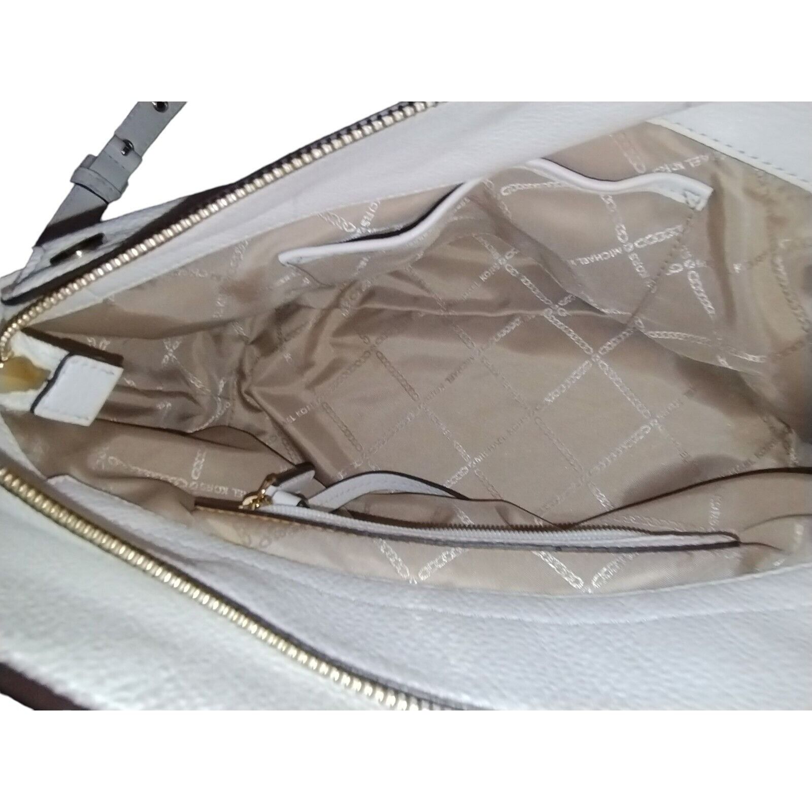 Michael Kors Michael Kors Brooke Optic White Pebbled Leather Satchel Cros Size ONE SIZE - 9 Thumbnail