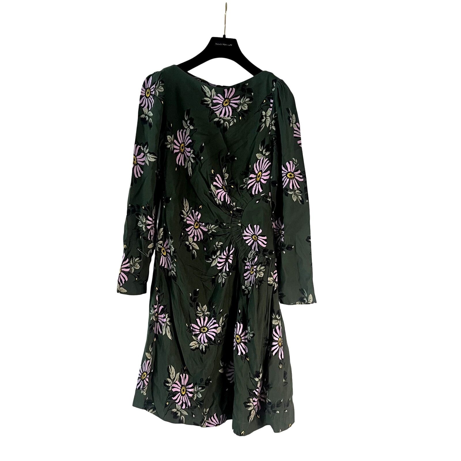 Lela Rose Lela Rose Ruched Bateau Neck Long Sleeve Dress in Sage 8 Size M / US 6-8 / IT 42-44 - 4 Thumbnail