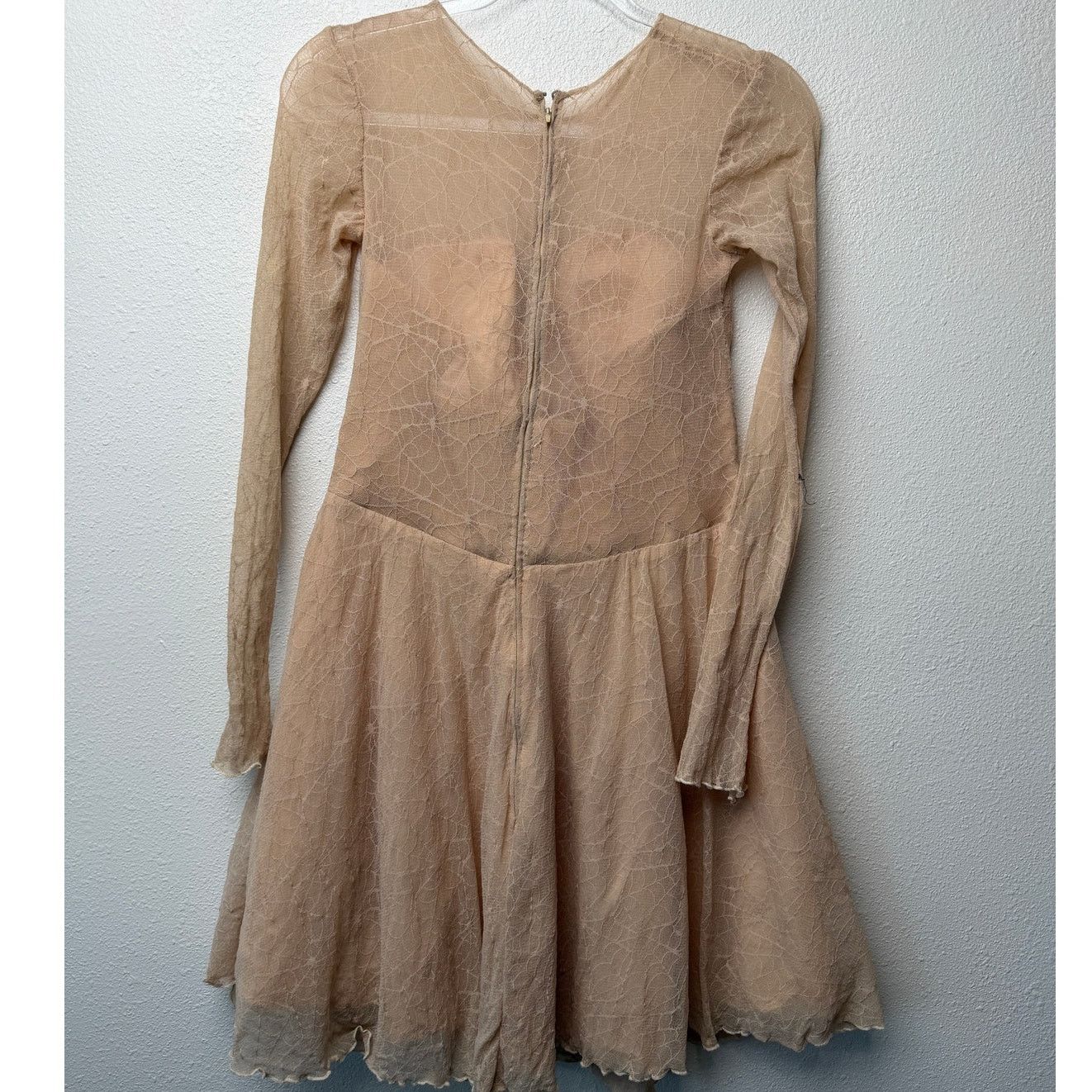 Other Ninivah Khomo Tan Lace Long Sleeve Mini Dress US XS/S Size XS / US 0-2 / IT 36-38 - 8 Thumbnail