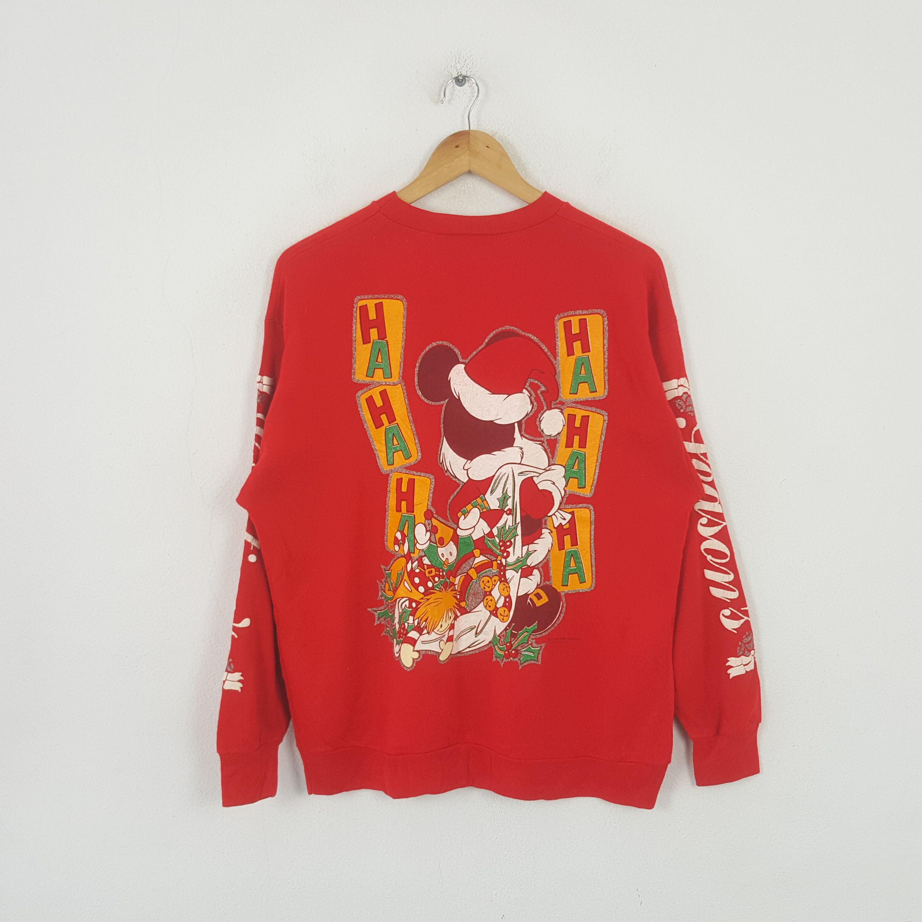 Vintage Mickey Mouse Disney Christmas Art Sweatshirt RR5