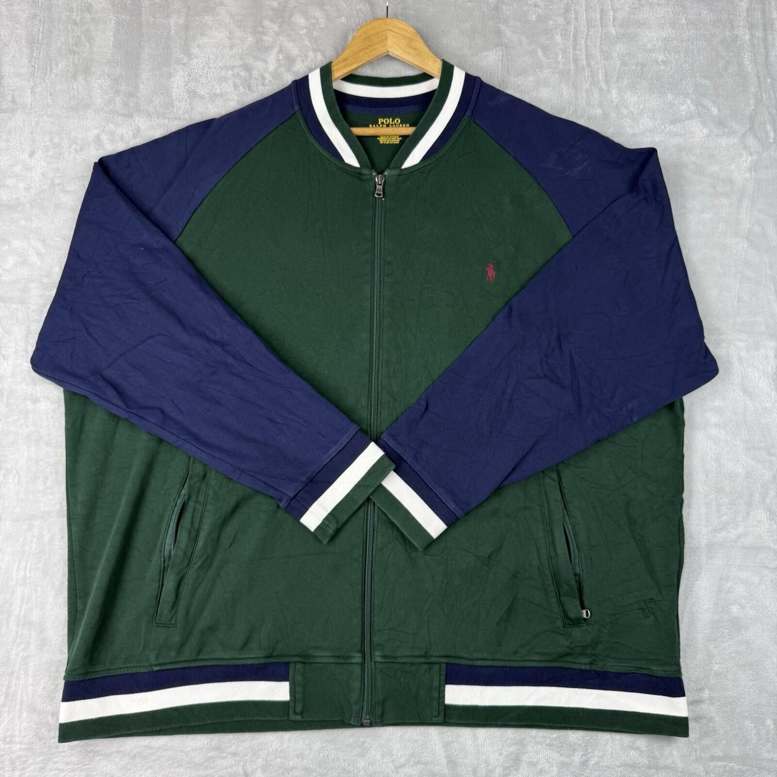 Polo Ralph Lauren Polo Ralph Lauren Big Size Track Jacket 3XB Green Navy Size US XXL / EU 58 / 5 - 2 Thumbnail