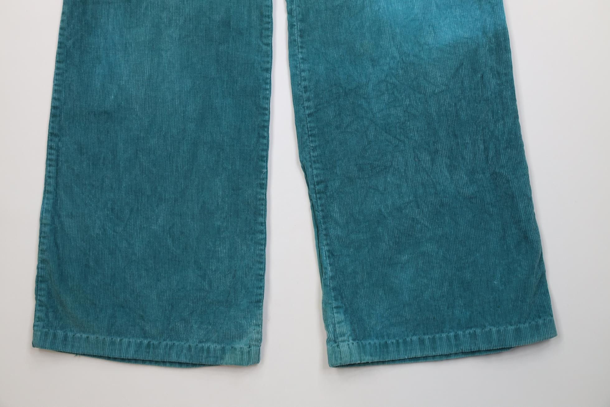 Vintage Vintage 70s Streetwear Corduroy Bell Bottoms Pants Teal Size 36" / US 14 / IT 50 - 4 Thumbnail