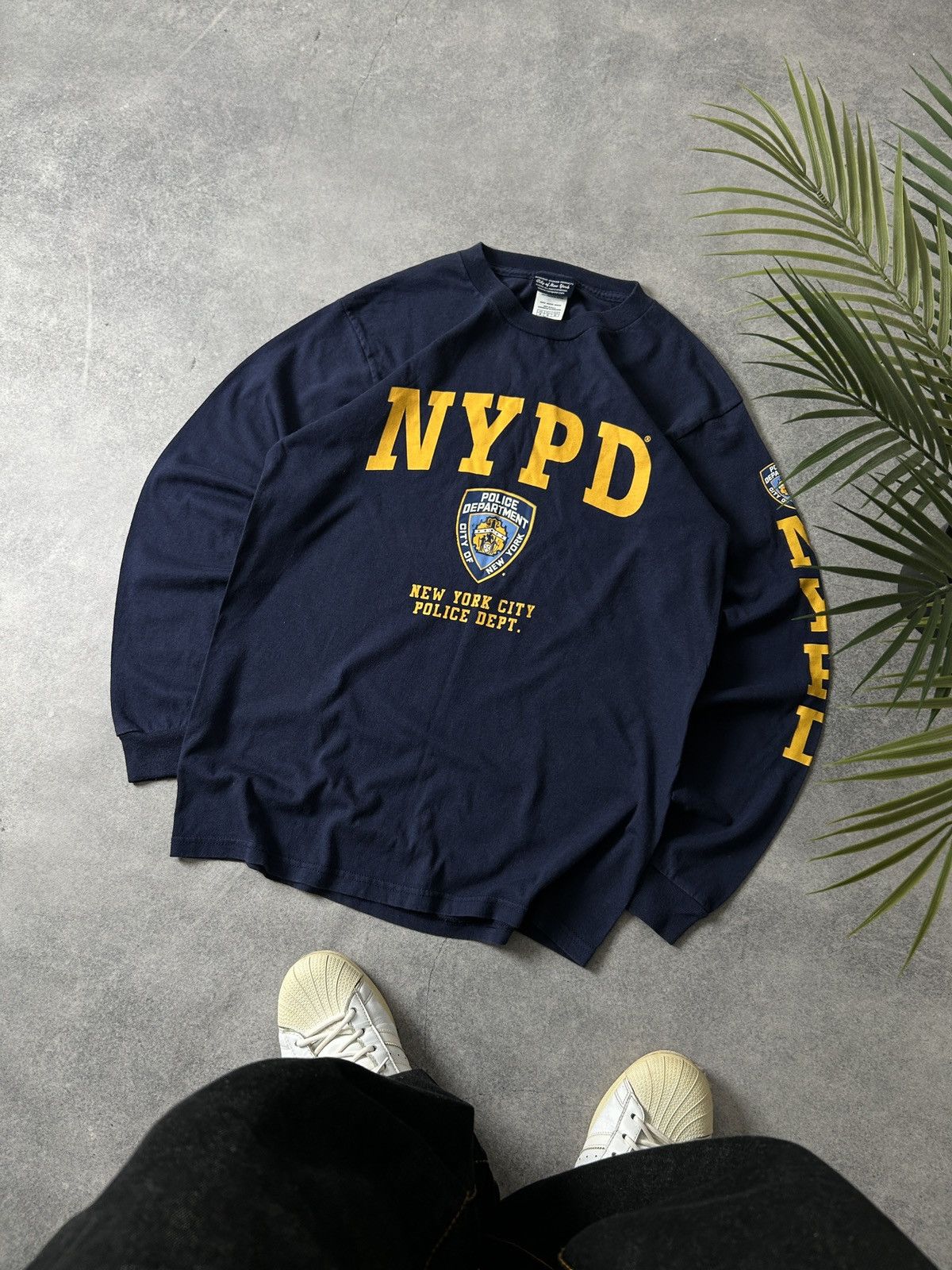 Vintage Vintage NYPD big logo blue long-sleeved y2k mens Size US M / EU 48-50 / 2 - 1 Thumbnail