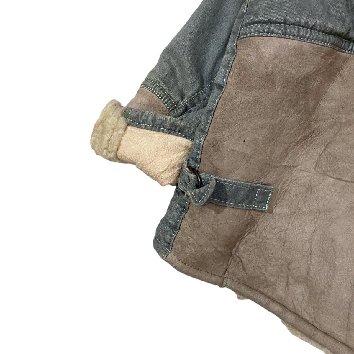 Vintage 🔥VINTAGE LAMBSKIN PATCHWORK SHEARLING LEATHER PART JACKET Size US L / EU 52-54 / 3 - 13 Thumbnail