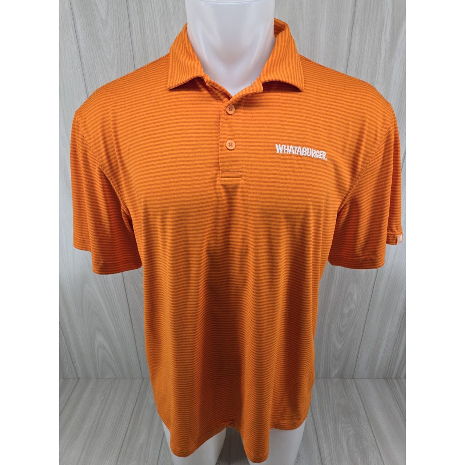 Vintage Whataburger Polo Shirt Mens Large Orange Striped Short Sleeve Logo Uniform Shirt Size US L / EU 52-54 / 3 - 2 Thumbnail