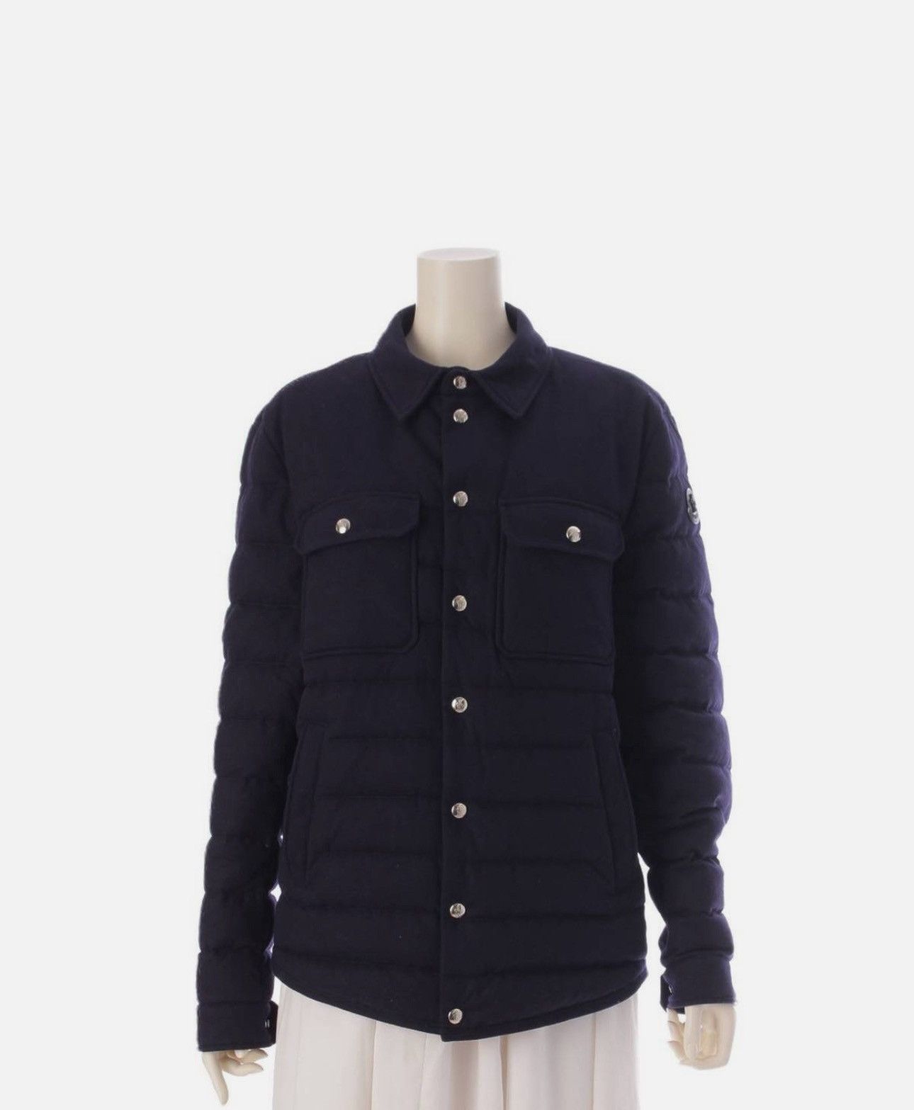 Moncler MIRMANDIX Cashmere Wool Down Jacket Outerwear Navy Size US S / EU 44-46 / 1 - 1 Thumbnail