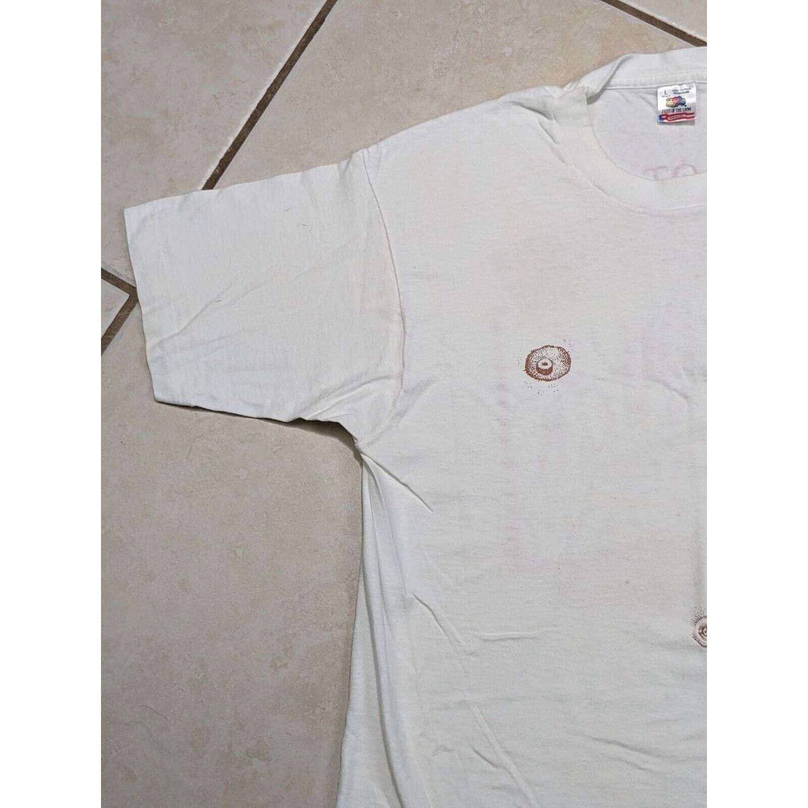 Fruit Of The Loom 1994 Redneck Farmers Tan NIPPLES Shirt 90s Tee Double Sided Size US L / EU 52-54 / 3 - 3 Thumbnail