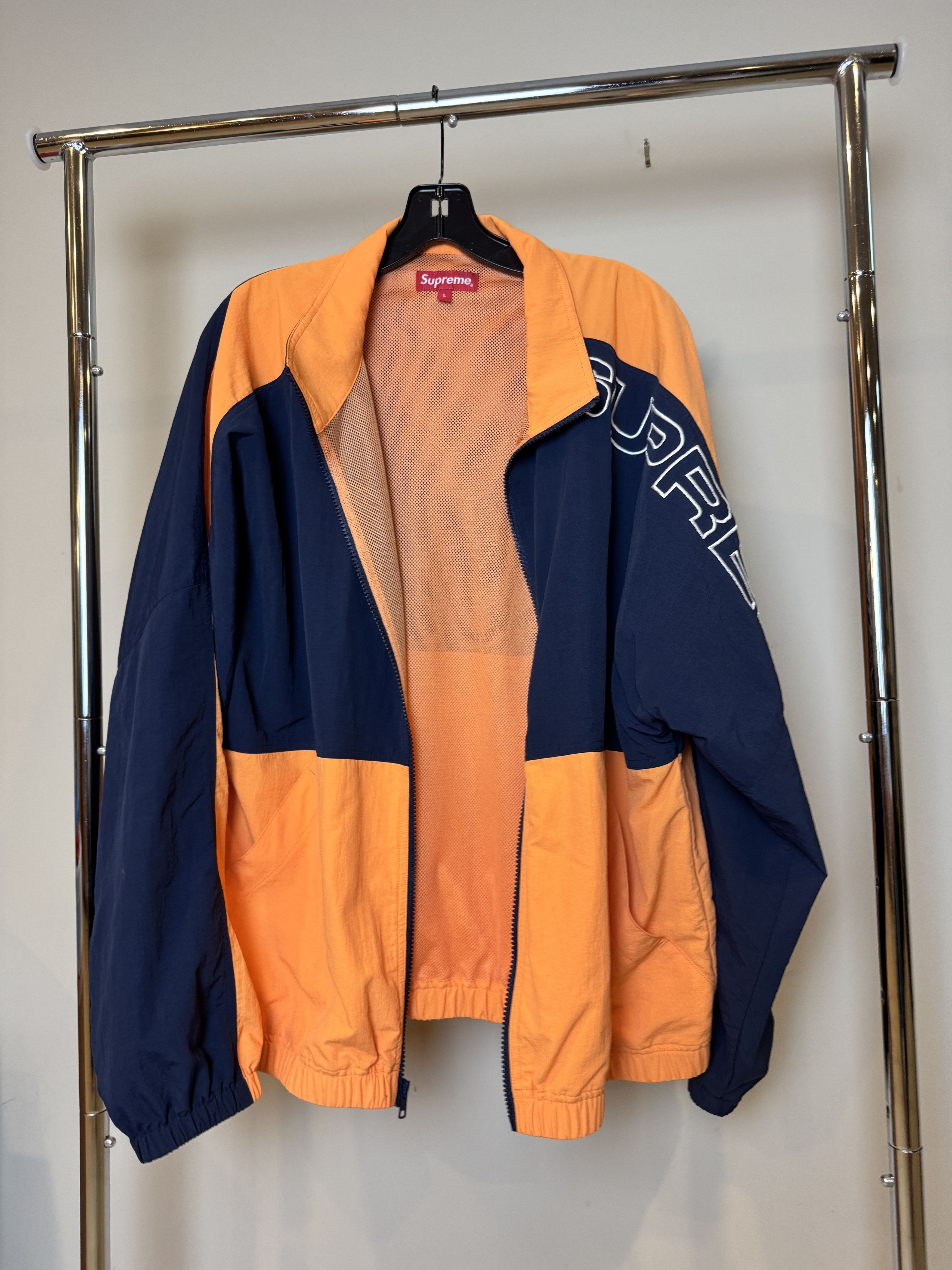 Supreme SS17 Supreme Split Track Jacket Orange Navy Size US L / EU 52-54 / 3 - 3 Thumbnail