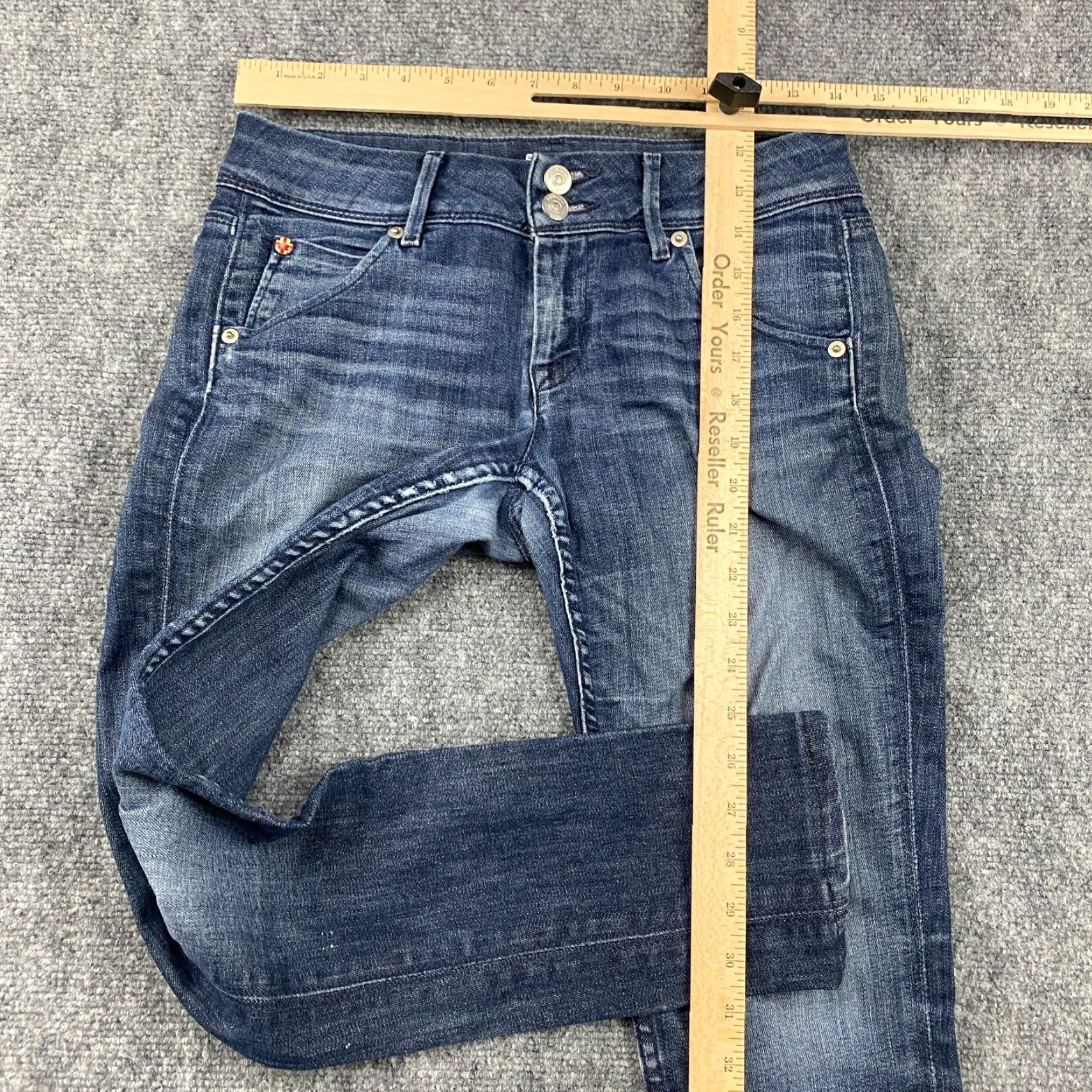 Hudson Hudson Jeans Womens Blue Skinny Jeans Distressed Dark Wash 5-Pocket Denim Stretch Size 42" / US 20 - 4 Thumbnail