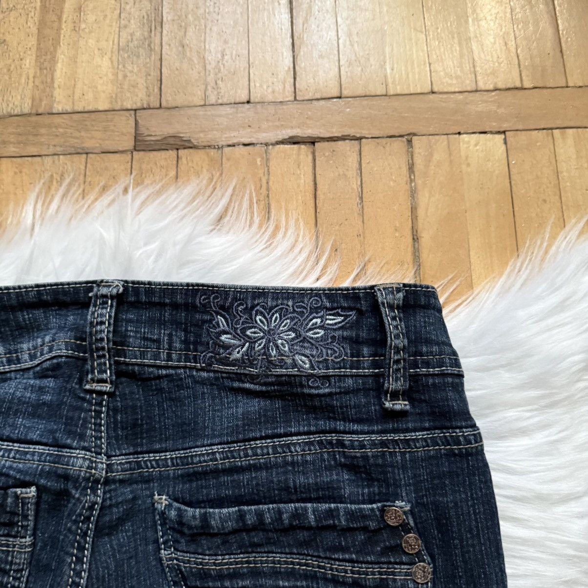 If Six Was Nine 📌 Vintage Y2K Washed Flared Low Rise LGB Jeans Size 32" / US 10 / IT 46 - 5 Thumbnail