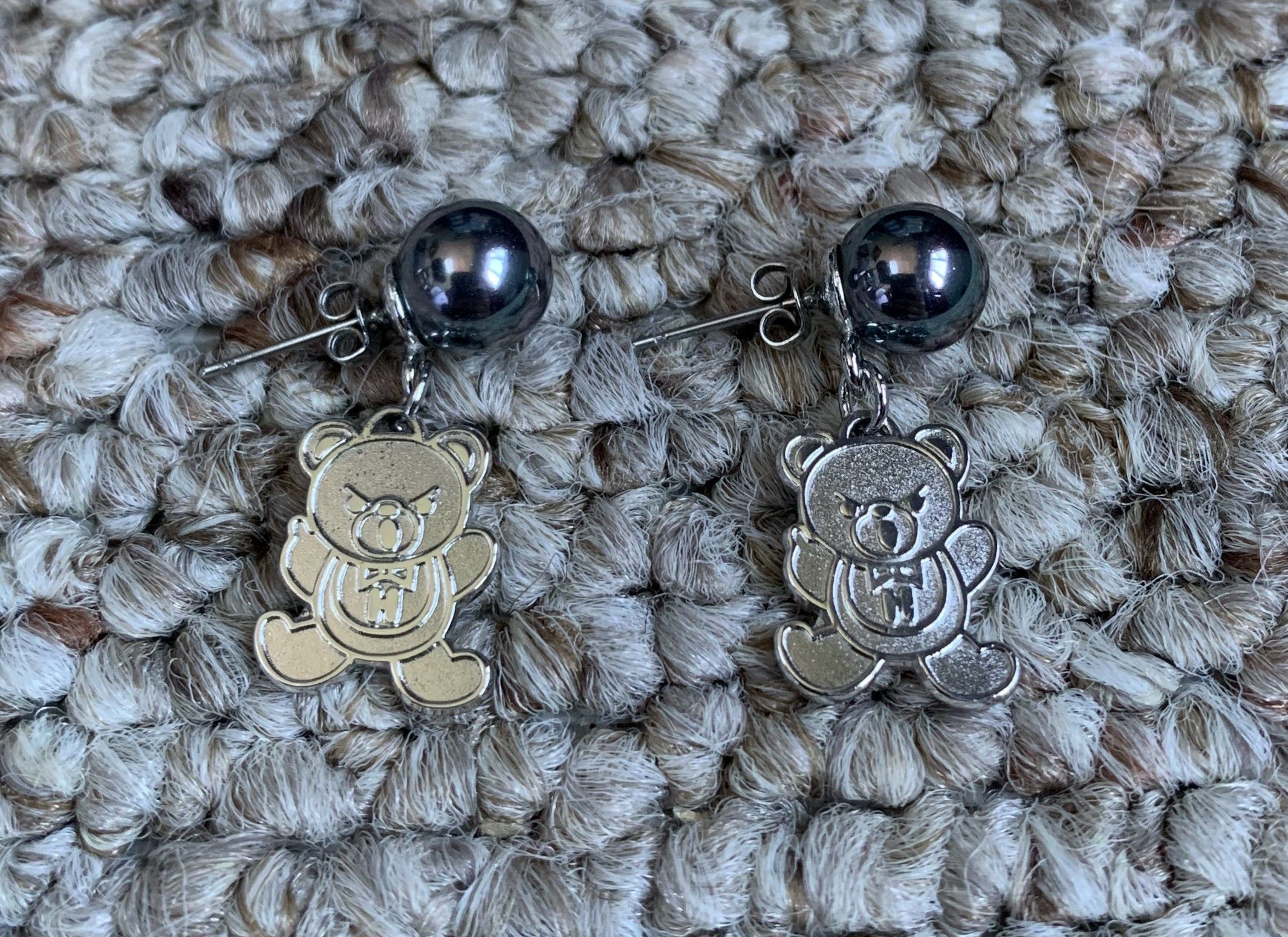 Hysteric Glamour Hysteric Glamour Sterling Silver Fuck Bear Pearl Earrings Size ONE SIZE - 3 Thumbnail