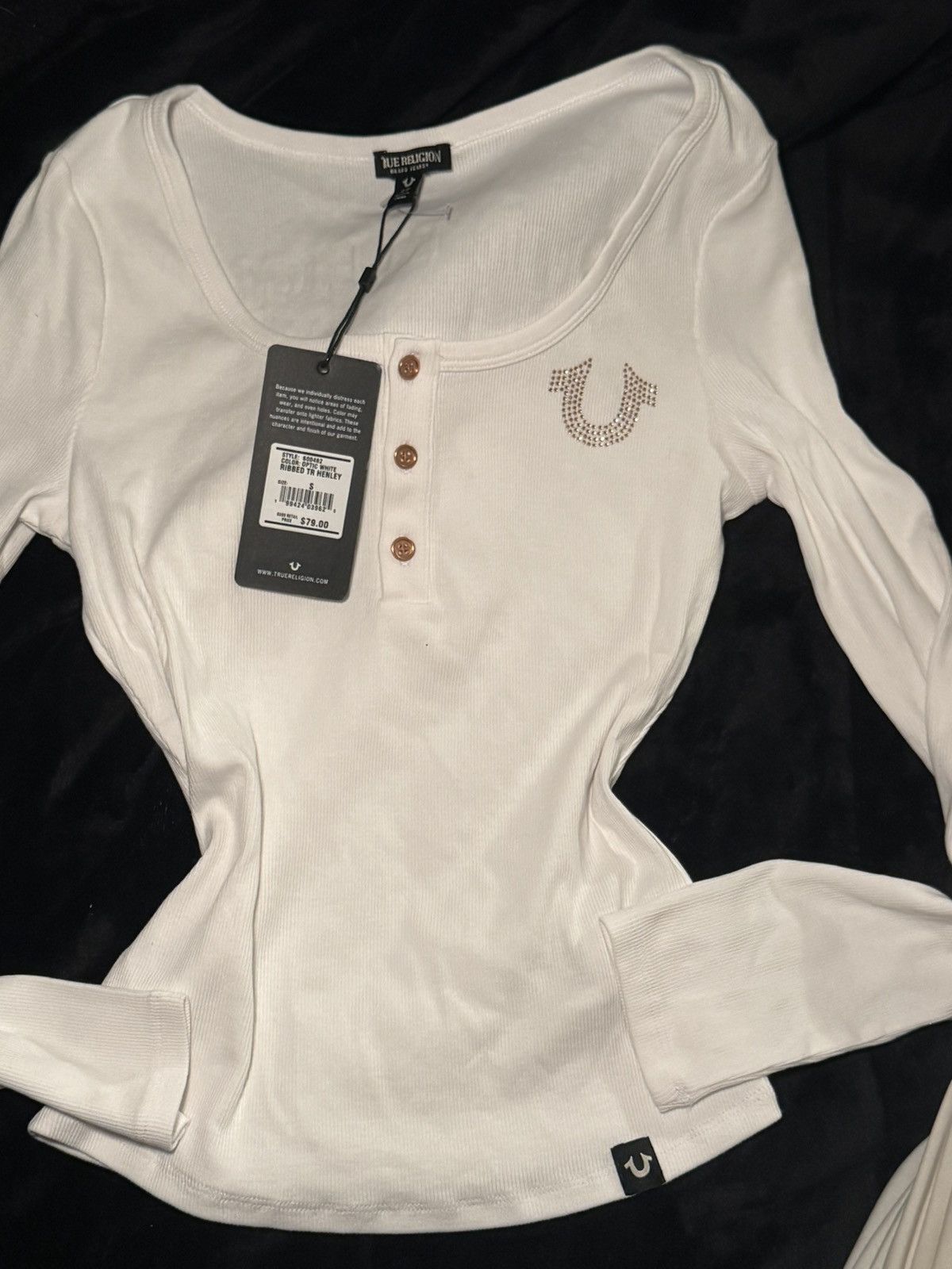 True Religion Y2K True Religion White Ribbed Henley Top Size S Size S / US 4 / IT 40 - 2 Thumbnail
