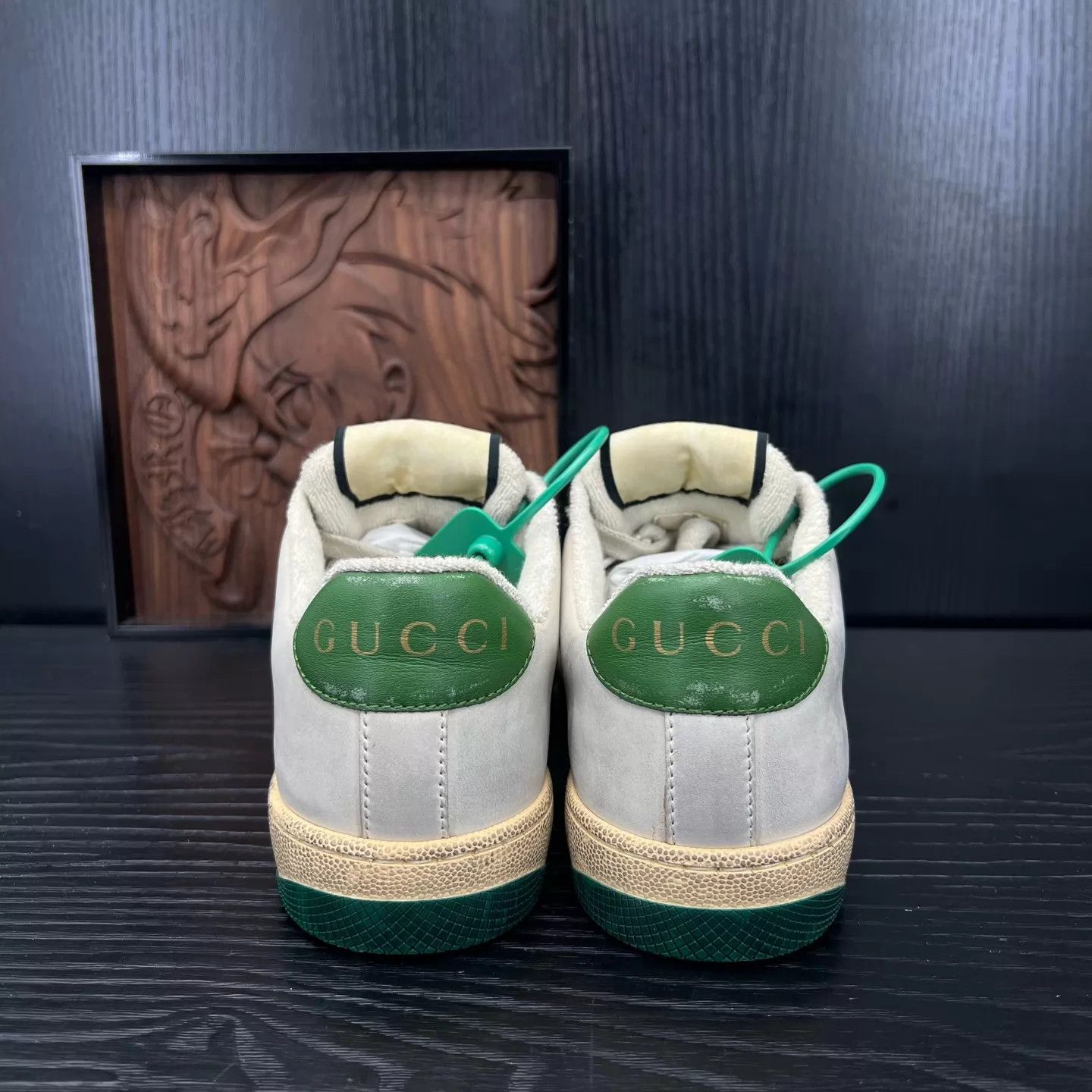Gucci Gucci Gray Green No Logo Distressed Sneaker 1x 36 Women's Size US 5.5 / IT 35.5 - 3 Thumbnail