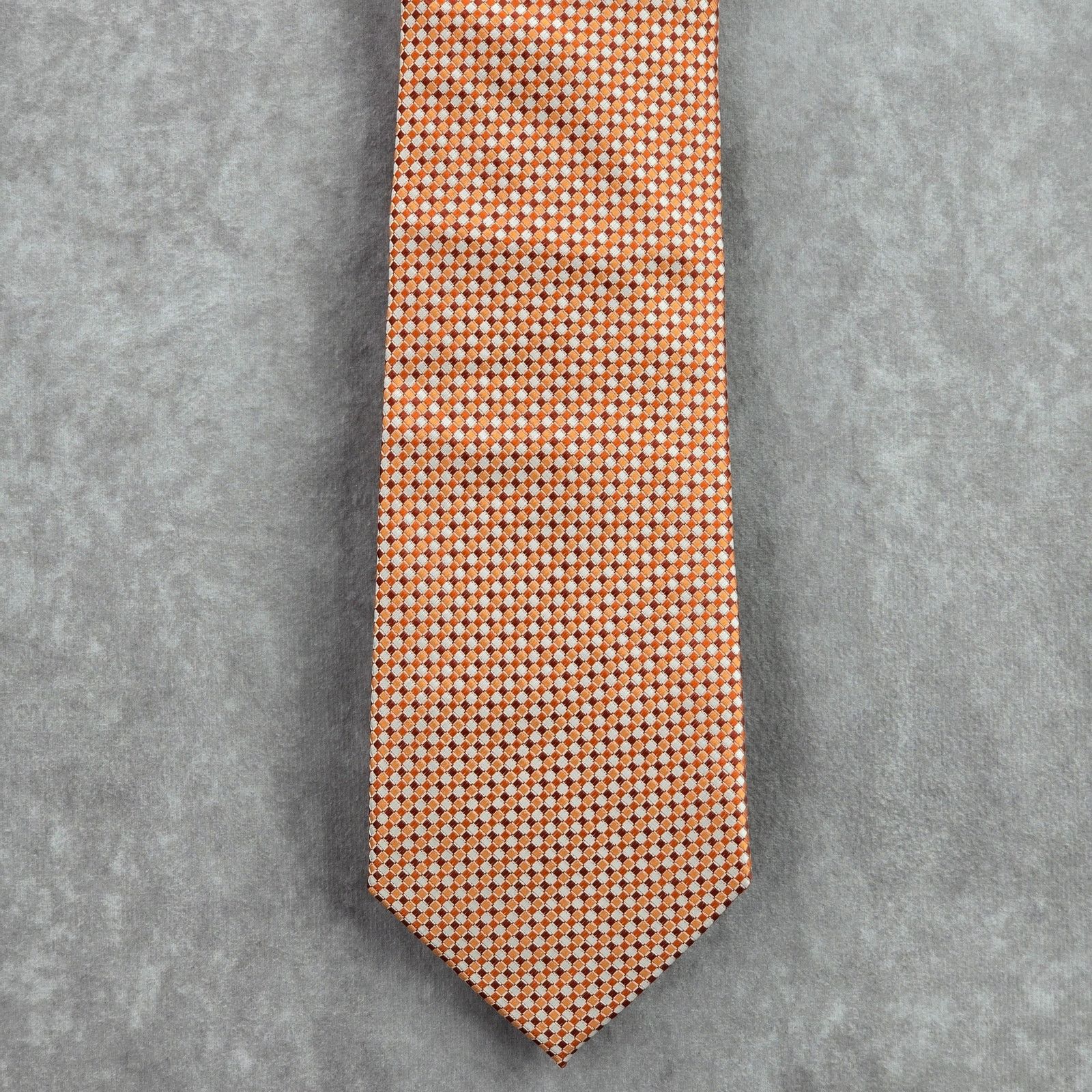 Van Heusen Van Heusen Orange Silver 100% Polyester Neck Tie NWOT Size 30 - 1 Thumbnail
