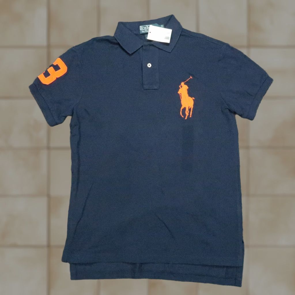 Polo Ralph Lauren VINTAGE Polo Ralph Lauren Shirt Mens Medium Navy Blue Big Pony Custom Fit Pique NWT Size US S / EU 44-46 / 1 - 1 Thumbnail