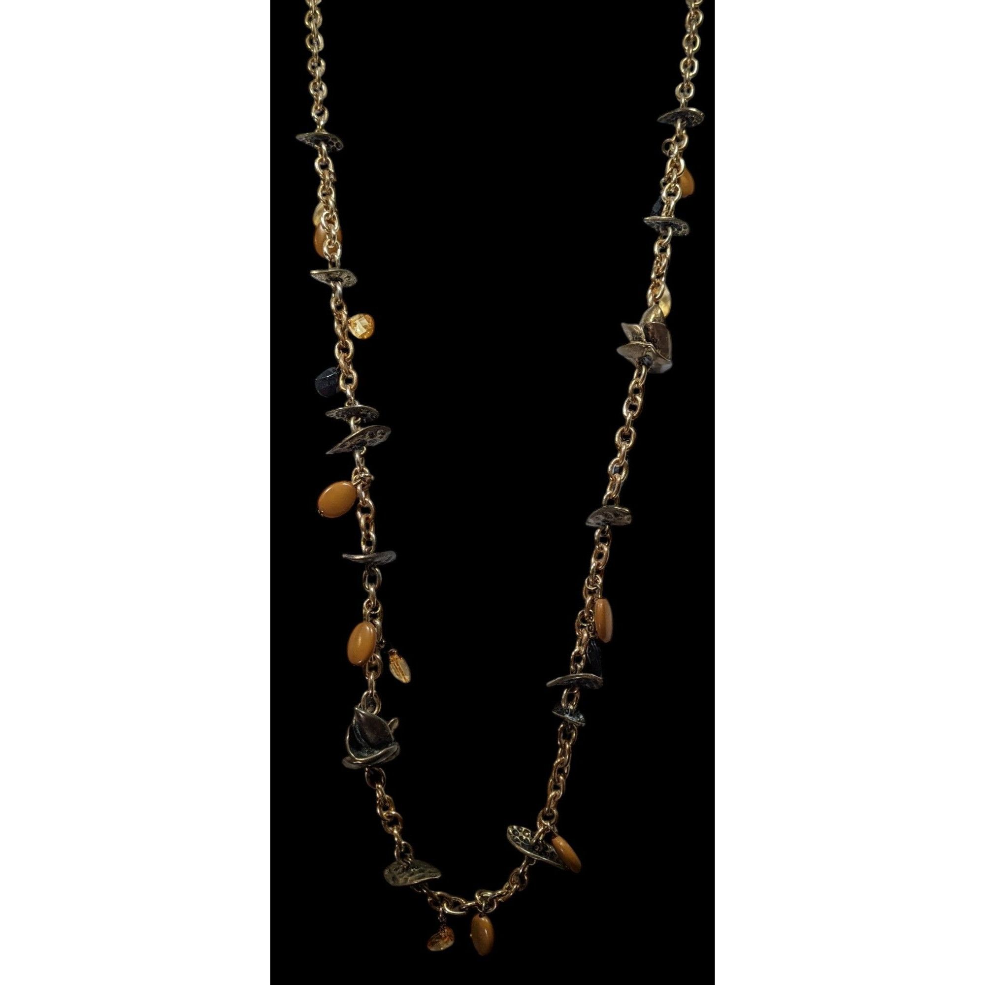 Other Bohemian Brown Black And Gold Tone Charm Necklace Size ONE SIZE - 4 Thumbnail