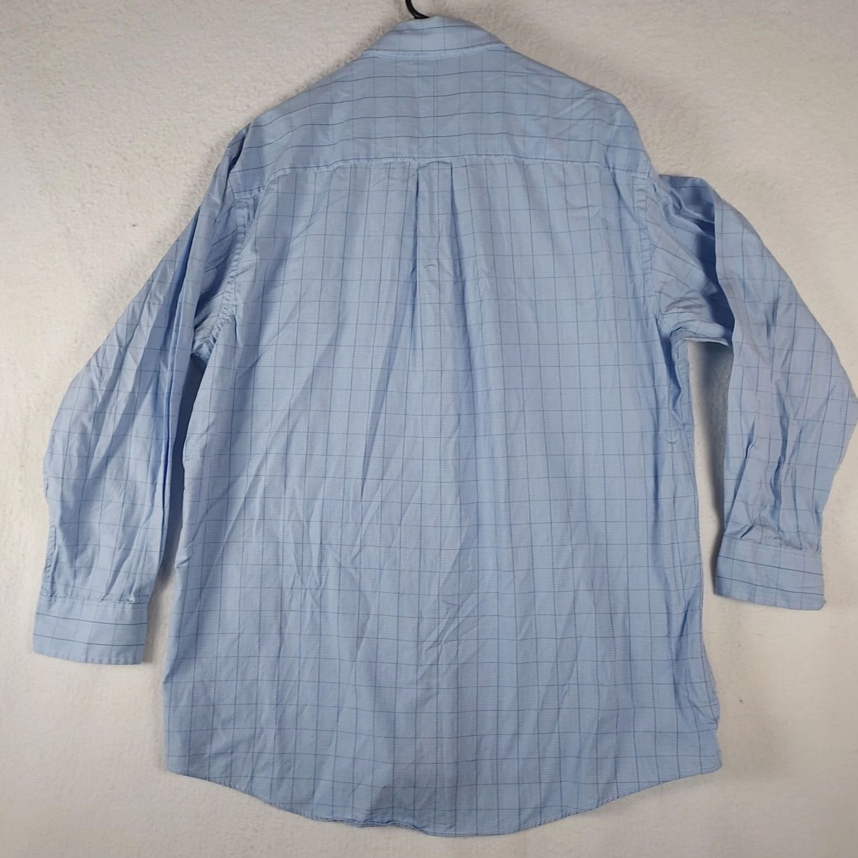 Club Room Club Room Men's Blue Check Pinpoint Cotton Shirt Regular Fit Collared Button Long Sleeve Business Adult 16.5 32/33 Size US XL / EU 56 / 4 - 2 Thumbnail