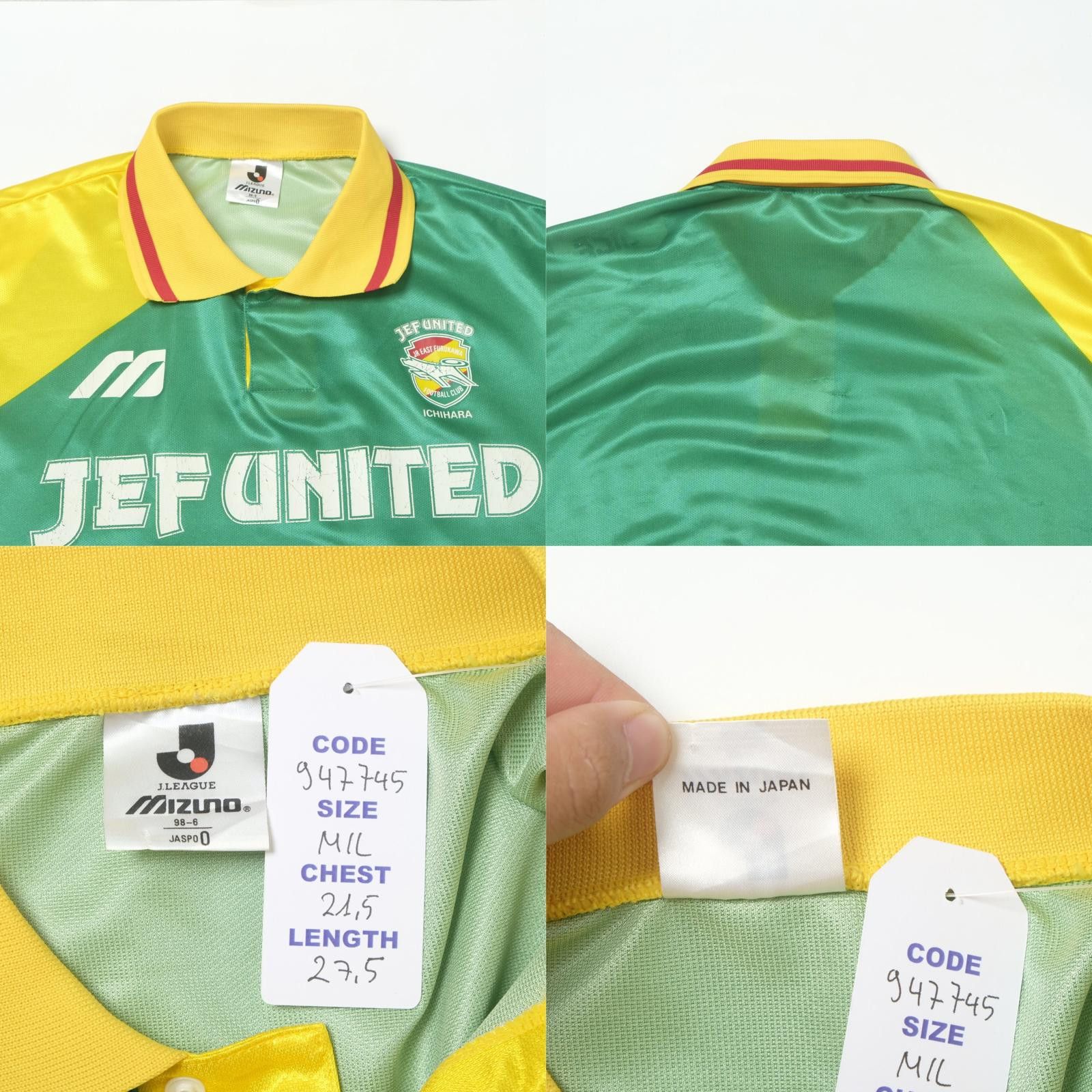 Mizuno 1994/96 JEF United Ichihara Home Shirt Mizuno J-League (M/L) Size US M / EU 48-50 / 2 - 4 Thumbnail