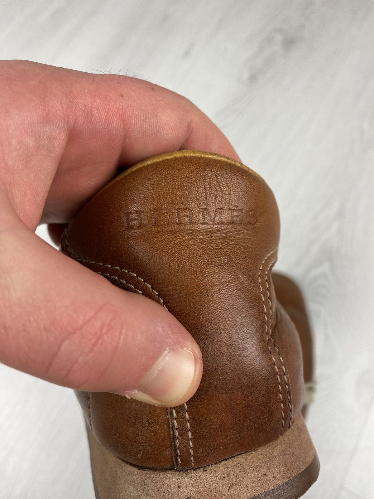 Hermes Vintage Hermes Leather Sneakers Shoes Brown 41 Size US 8 / EU 41 - 5 Thumbnail