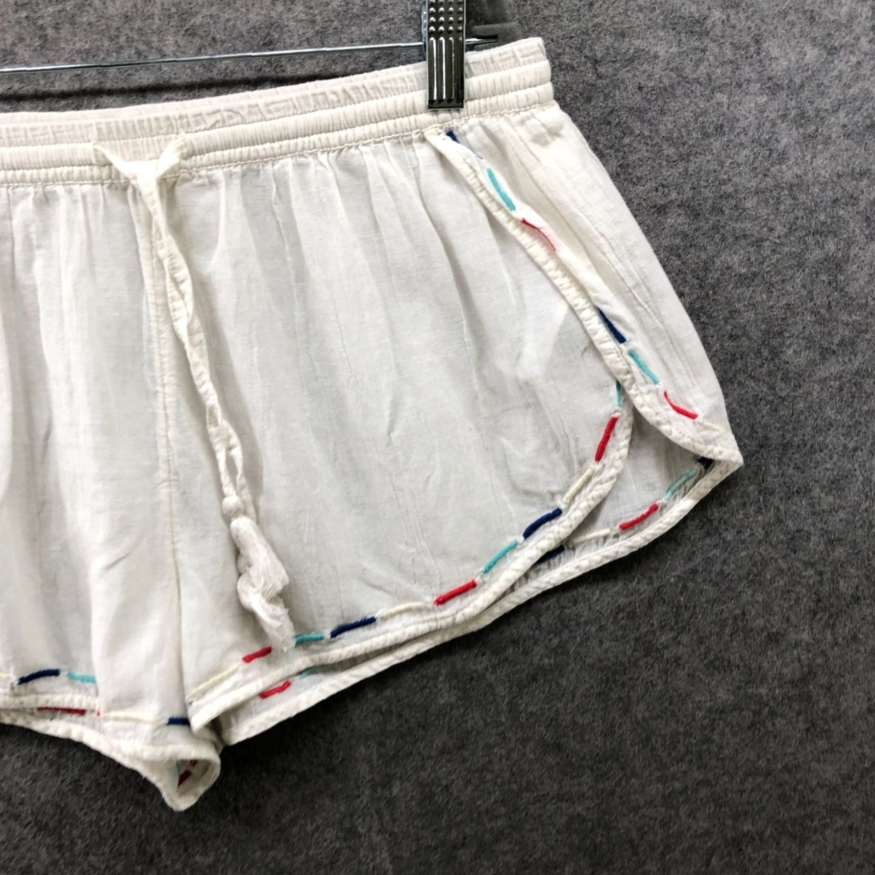 Gap Vintage Gap Love Lounge Shorts Womens M White Linen Blend Embroidered Spring Summer Size 32" / US 10 / IT 46 - 3 Thumbnail