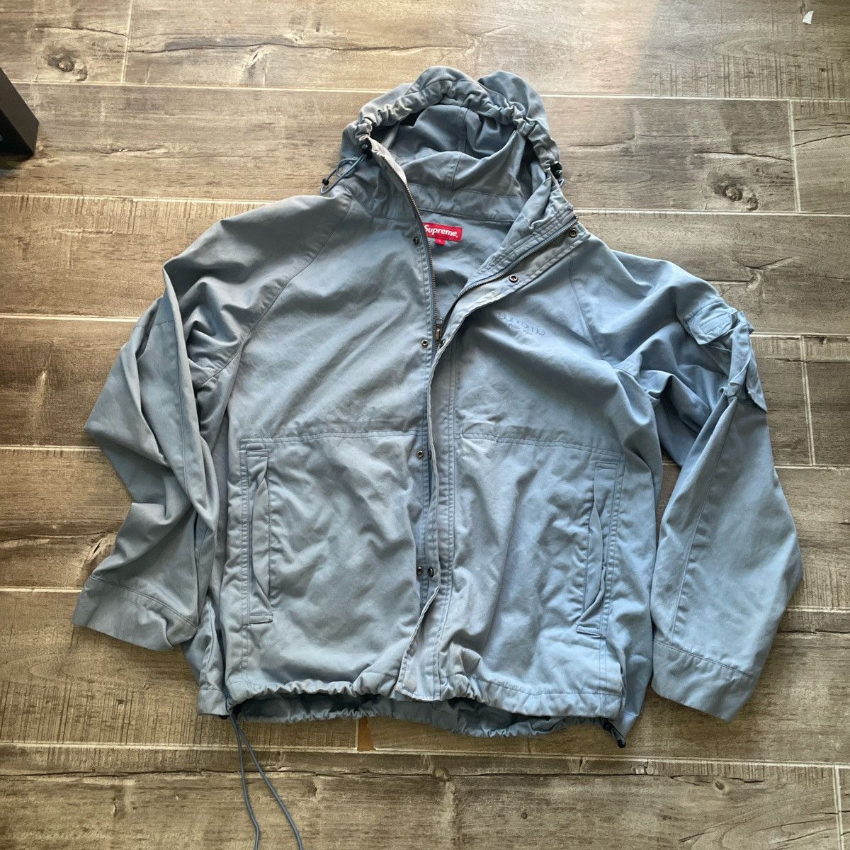 image of Supreme Men's Blue Cargo Jacket in Light Blue (Size Large)
