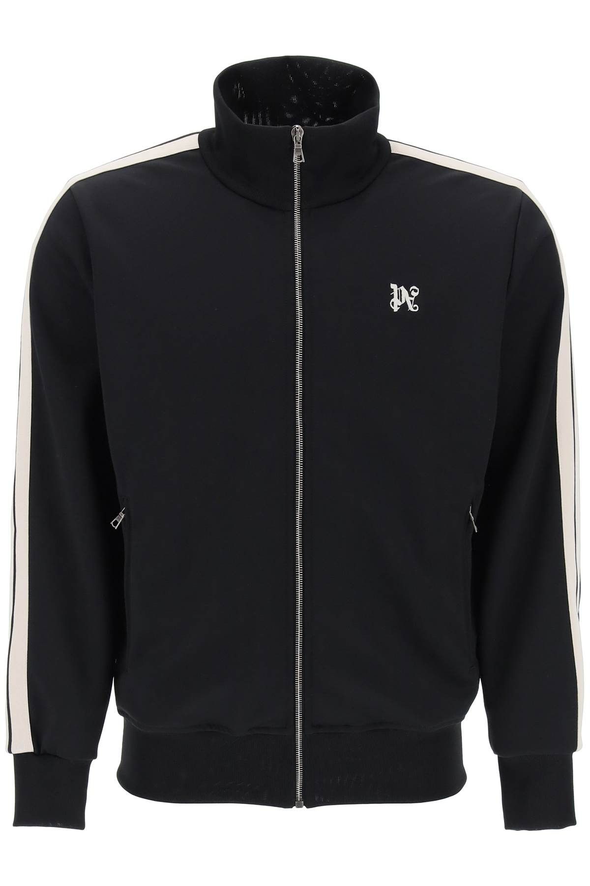 image of Palm Angels "track Sweatshirt With Contrasting Bands in Nero, Men's (Size Small)