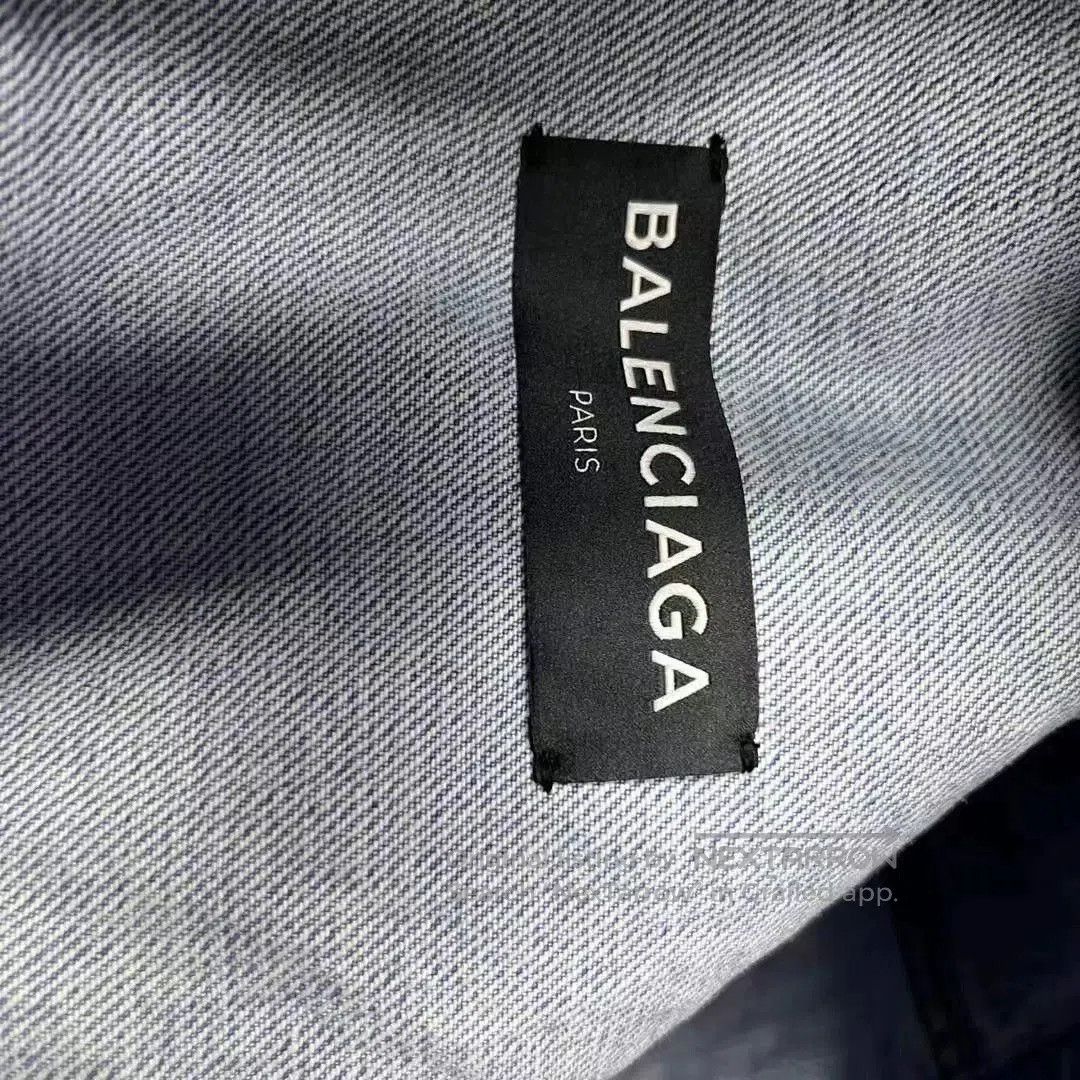 Balenciaga Balenciaga Blue Logo Denim Jacket. Size US M / EU 48-50 / 2 - 3 Thumbnail