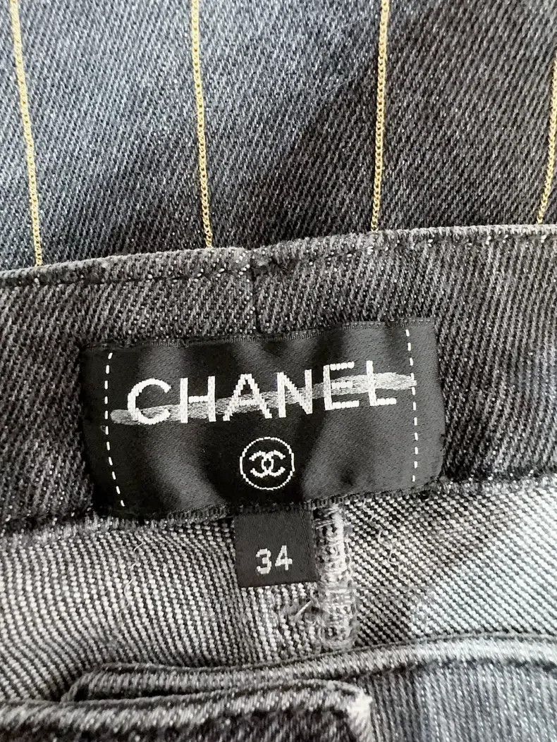 Chanel Chanel 20P black and grey chain jeans Size 42" / US 20 - 5 Thumbnail