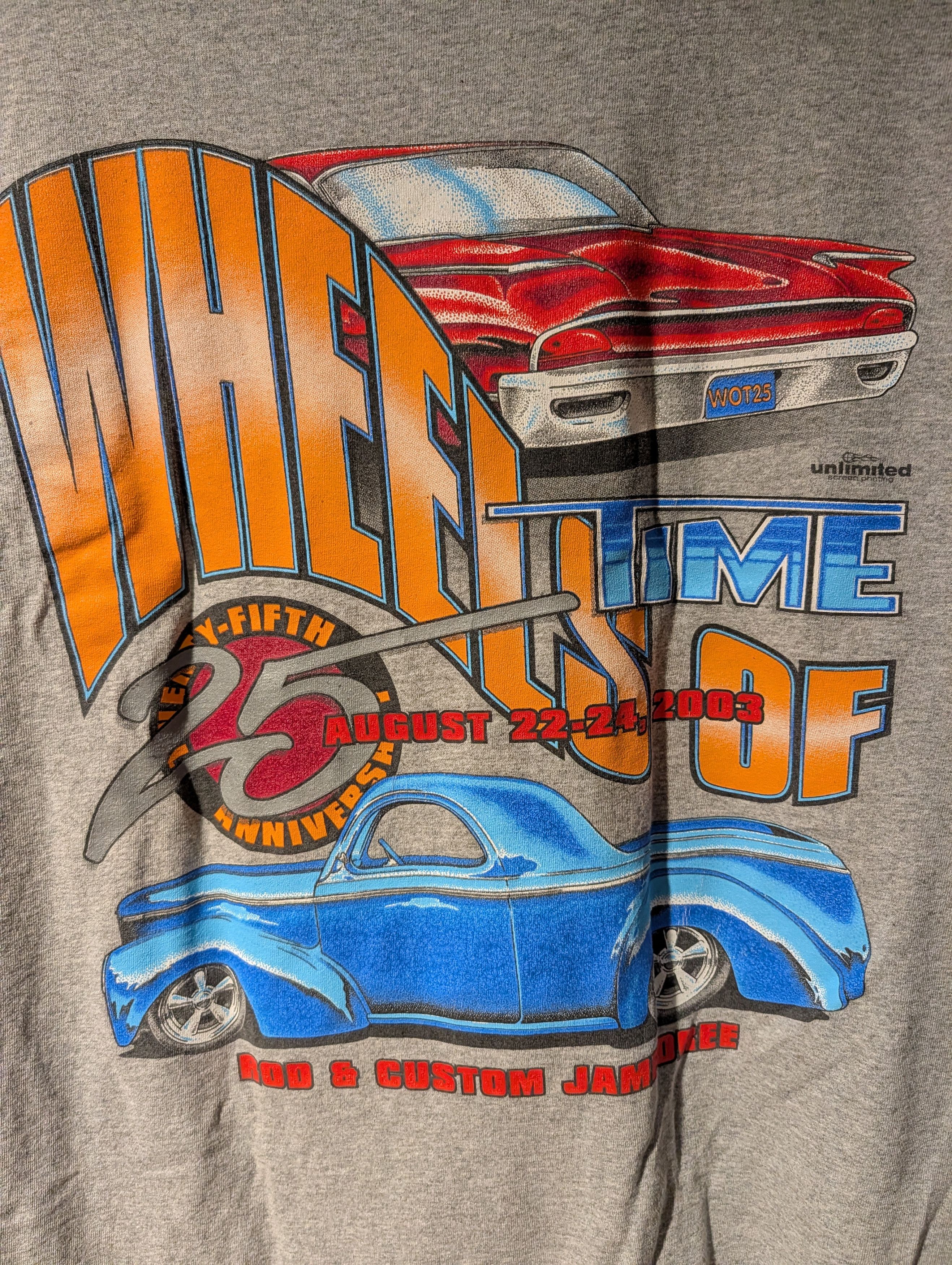 NASCAR Vintage 2003 Wheels of Time Rod & Custom Jamboree T-Shirt Size US XL / EU 56 / 4 - 6 Thumbnail