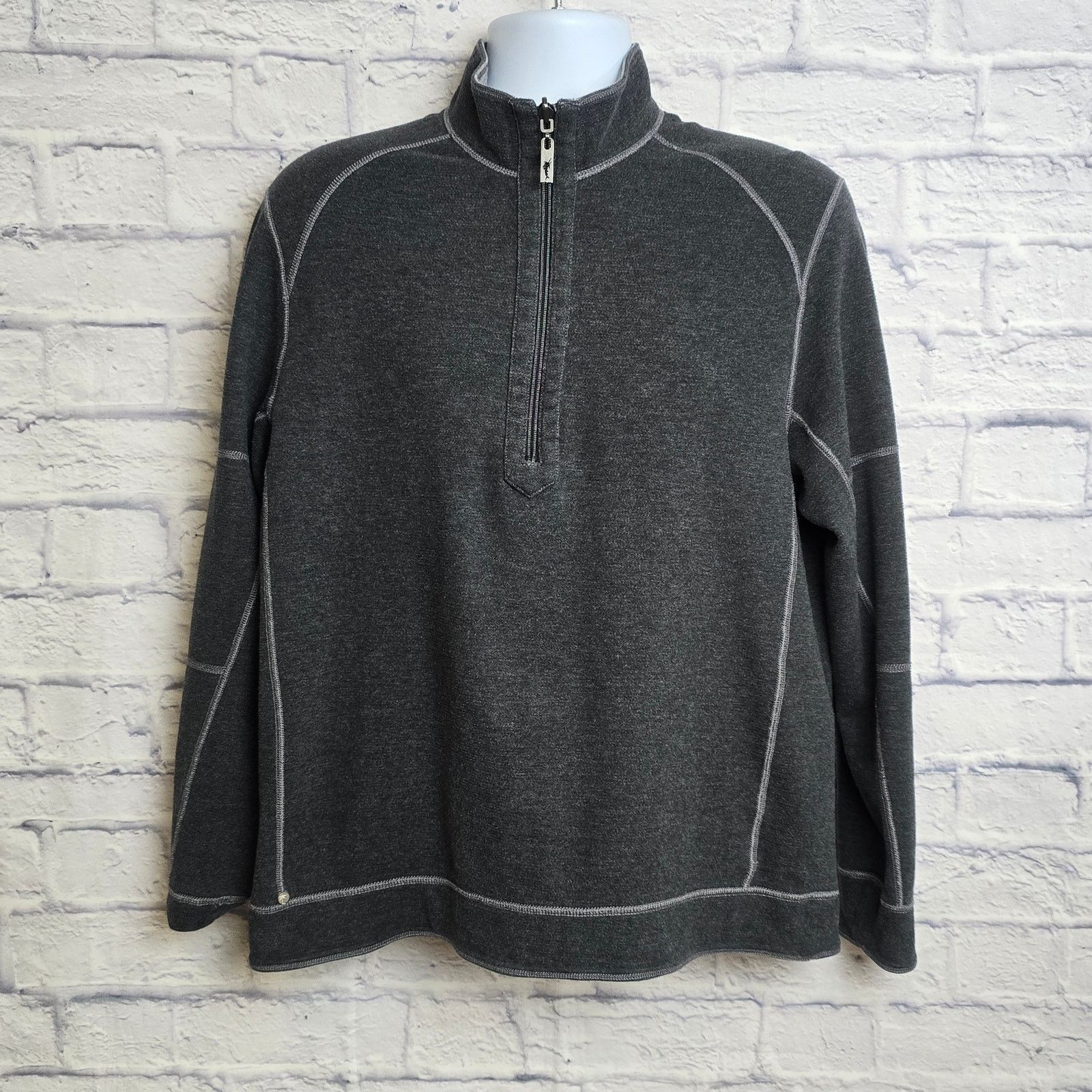 Tommy Bahama Tommy Bahama Lg Reversible 1/4 Zip Pullover Sweatshirt Gray Size US L / EU 52-54 / 3 - 3 Thumbnail